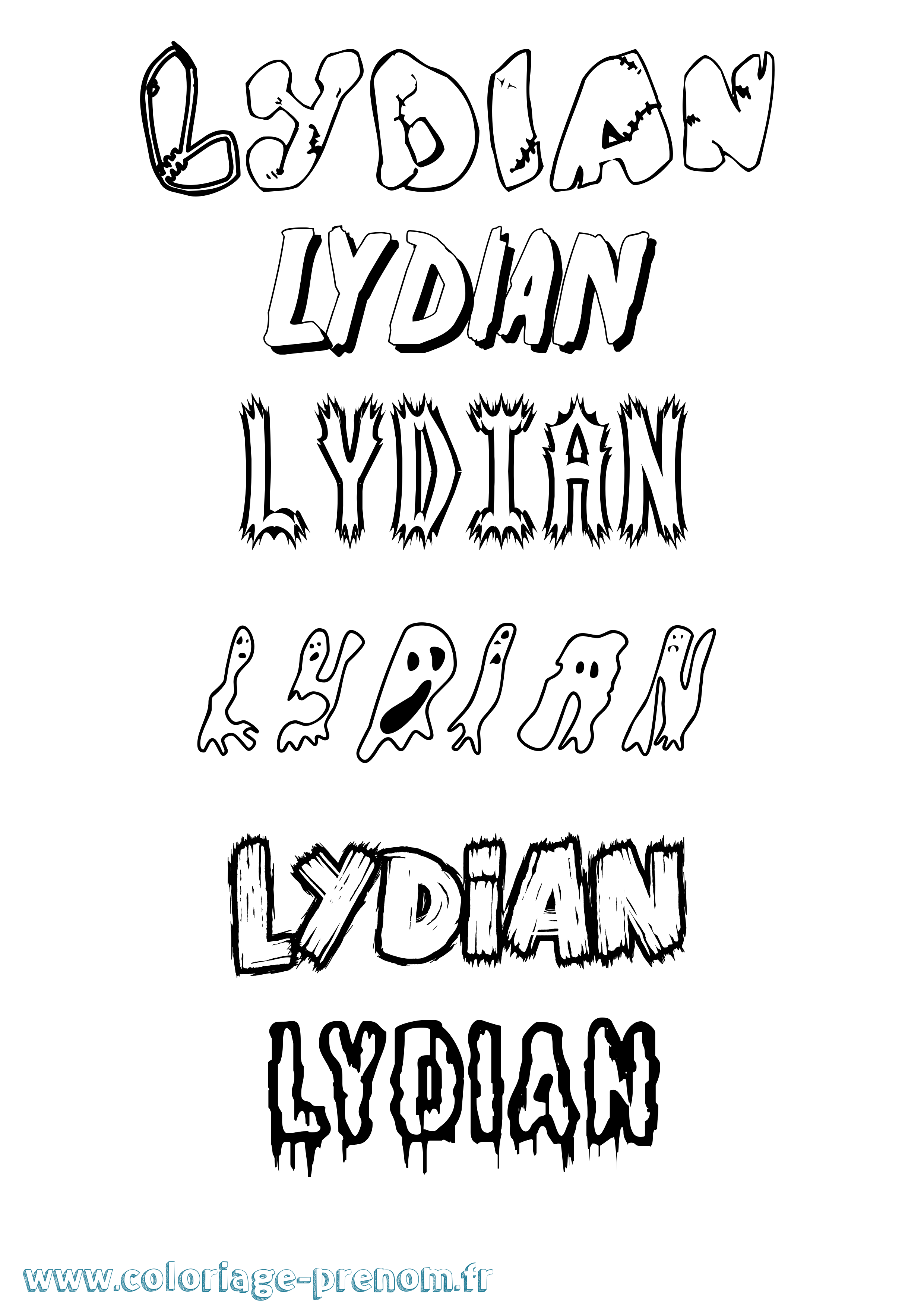 Coloriage Lydian Frisson Coloriage prénom Lydian Frisson