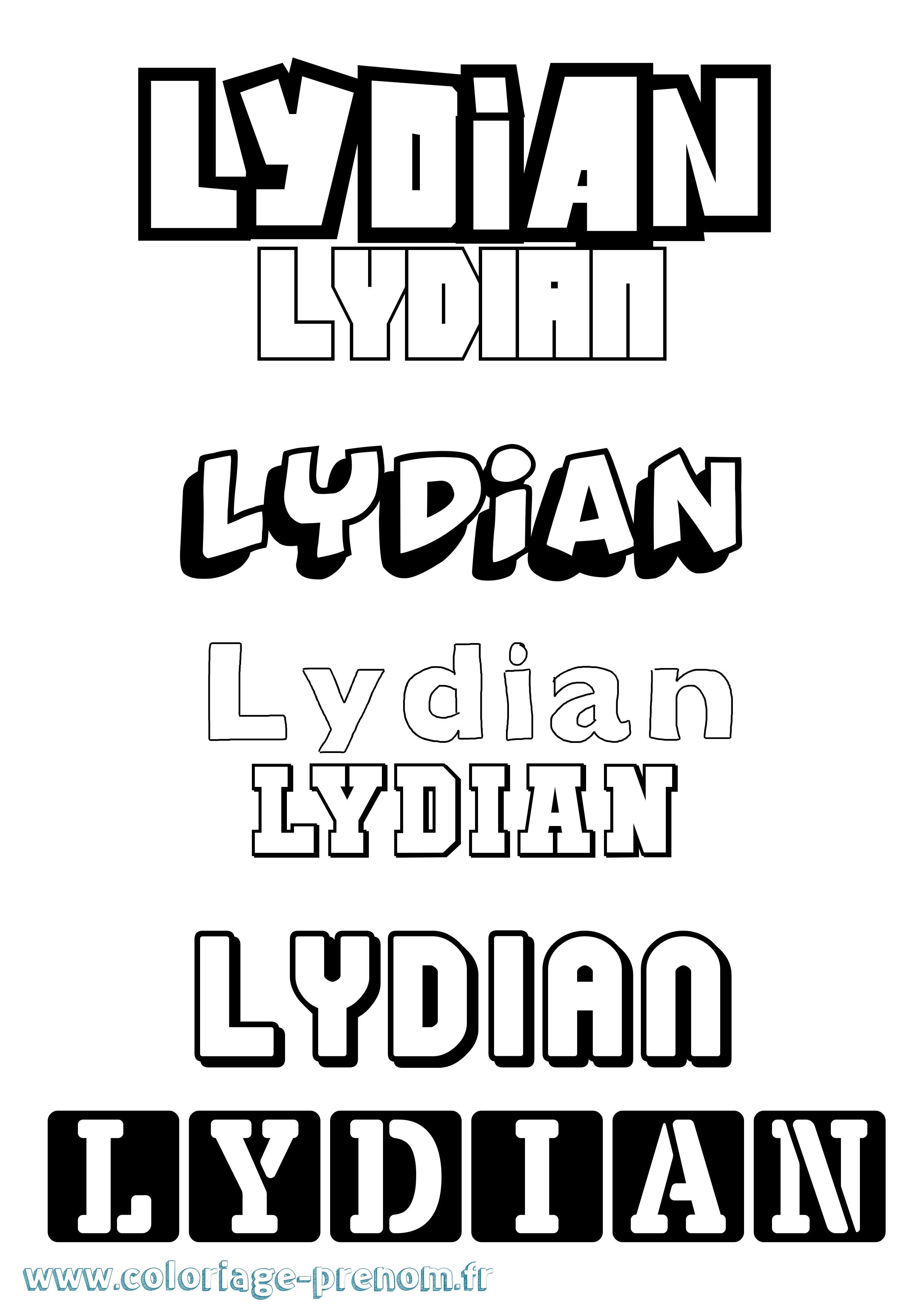 Coloriage Lydian Simple Coloriage prénom Lydian Simple