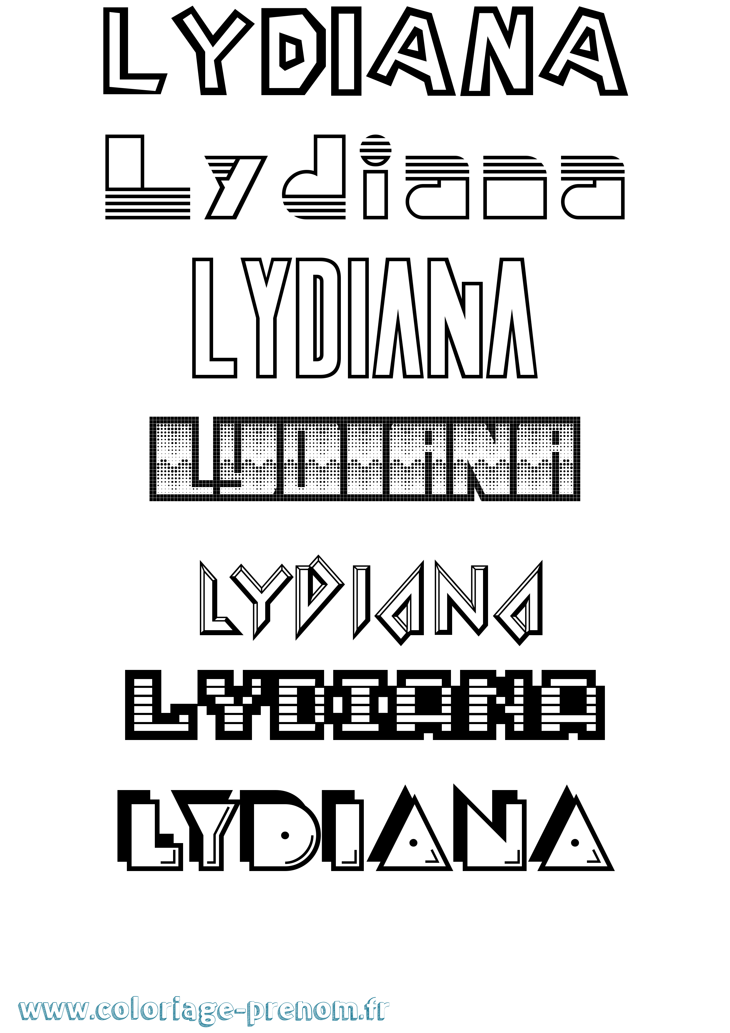 Coloriage Lydiana Jeux Vidéos Coloriage prénom Lydiana Jeux Vidéos