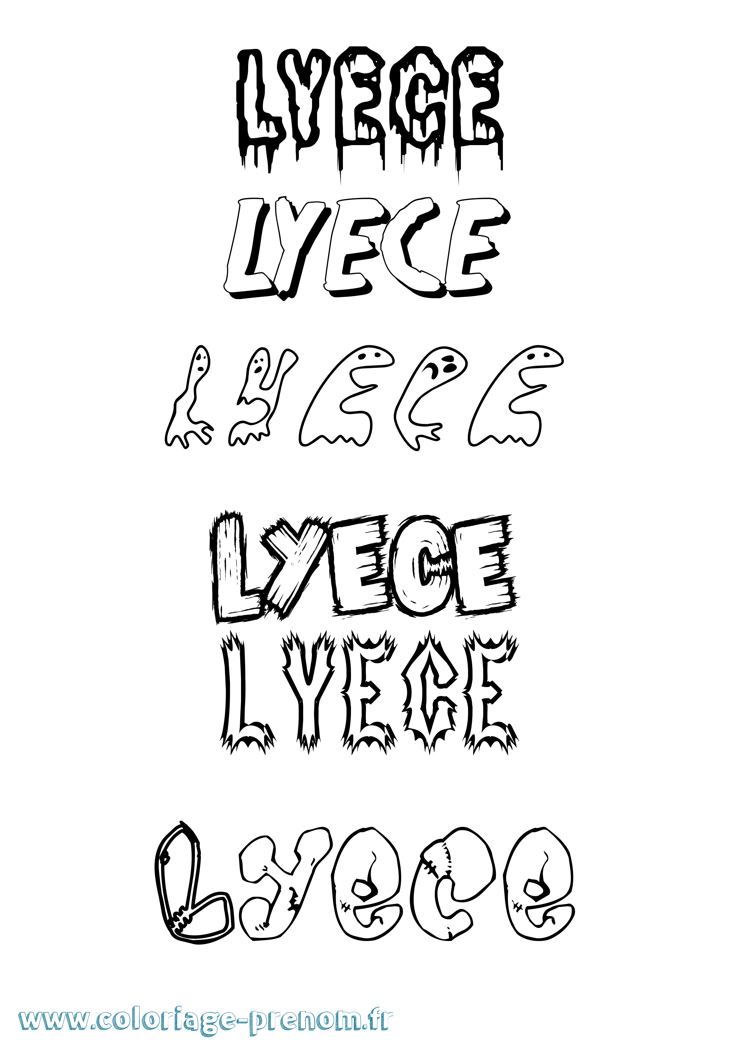 Coloriage Lyece Frisson Coloriage prénom Lyece Frisson