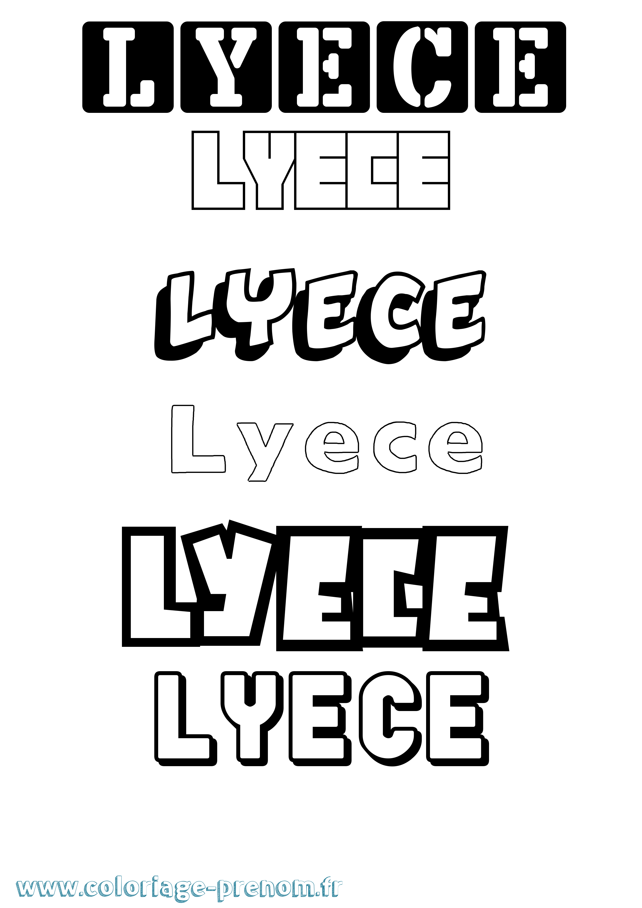 Coloriage Lyece Simple Coloriage prénom Lyece Simple