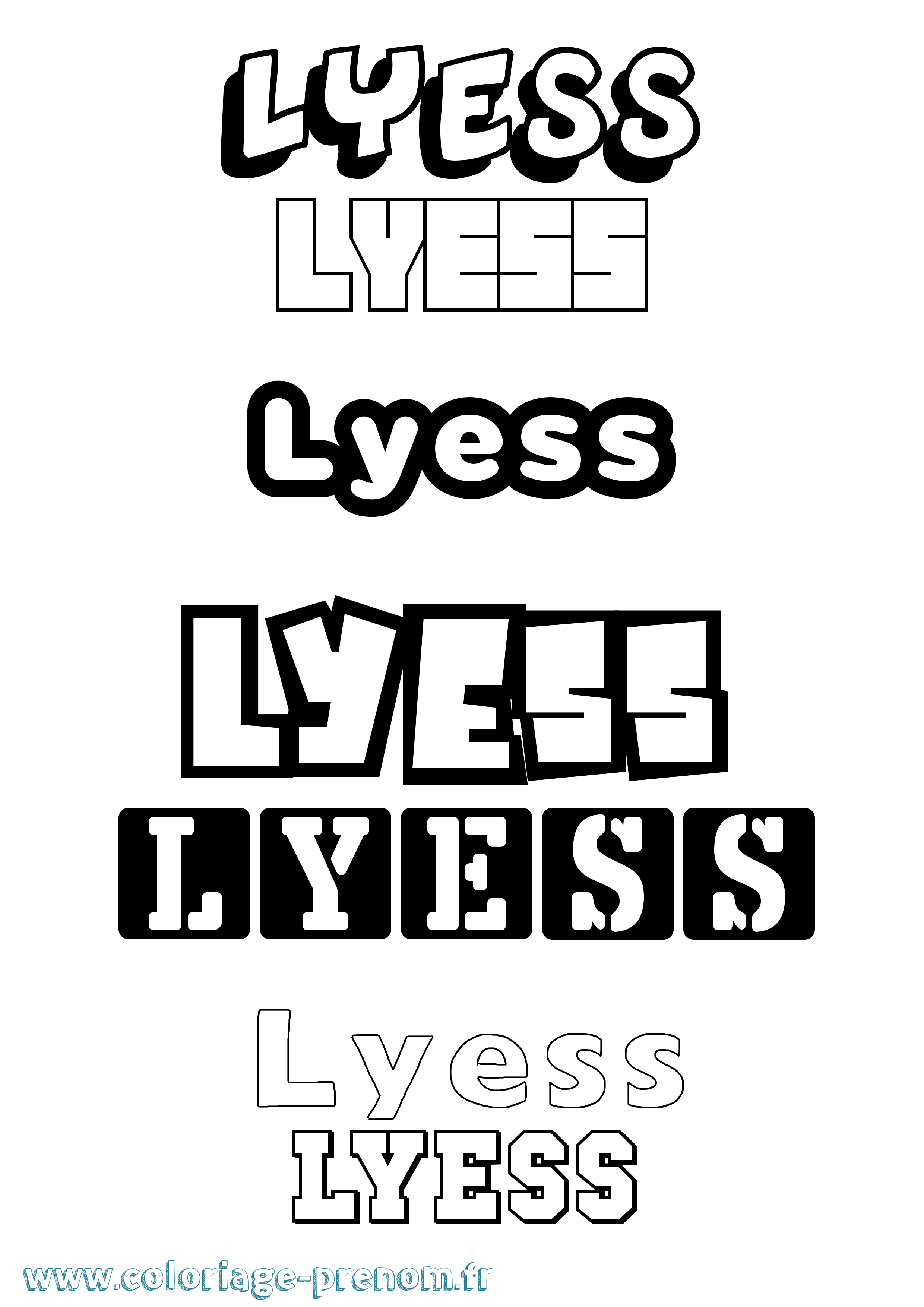 Coloriage Lyess Simple Coloriage prénom Lyess Simple