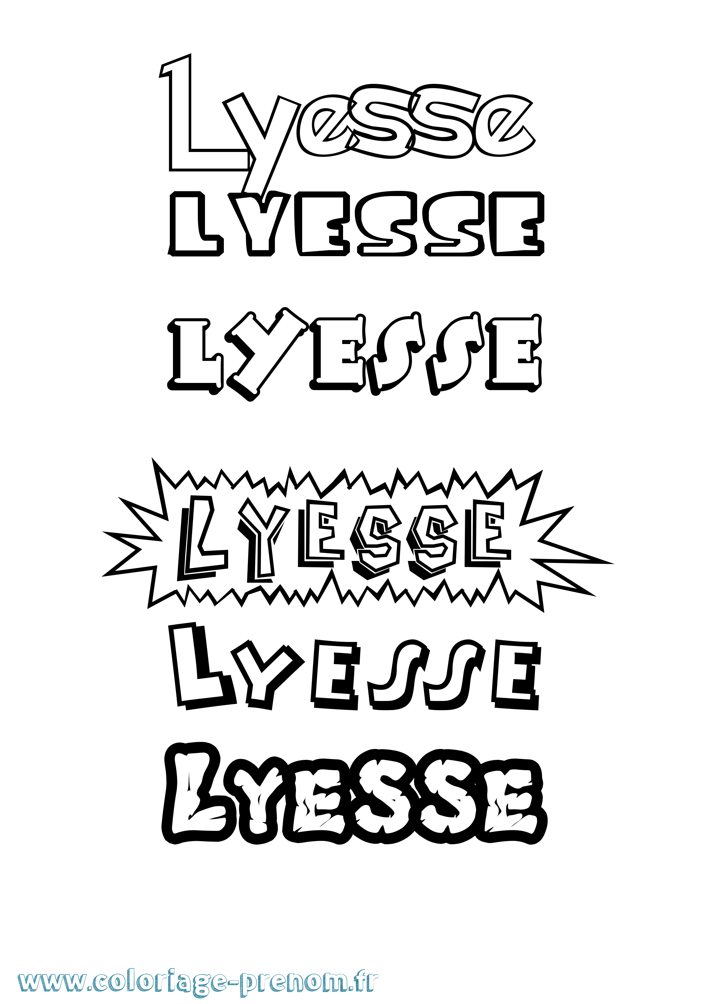 Coloriage Lyesse Dessin Animé Coloriage prénom Lyesse Dessin Animé