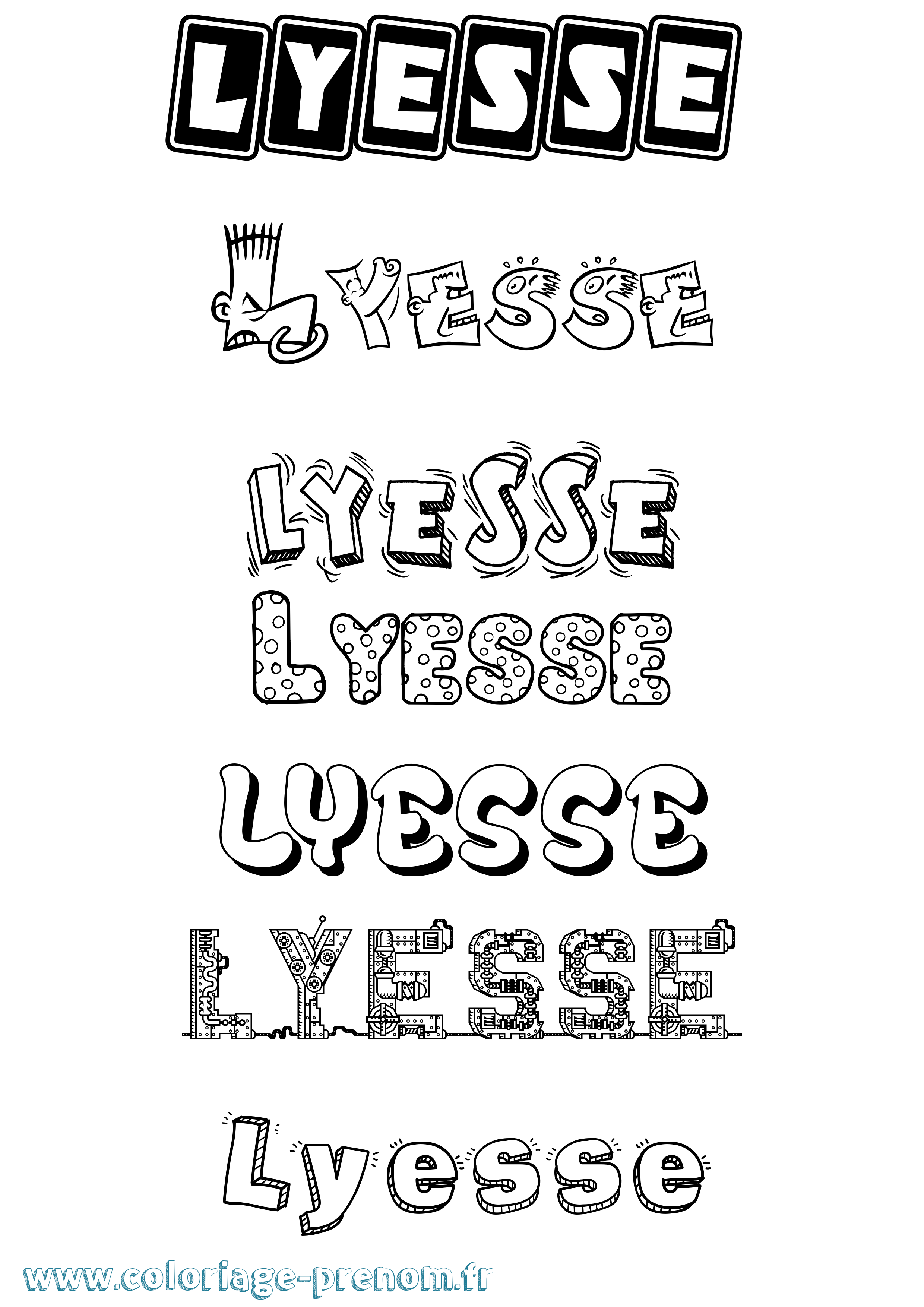 Coloriage Lyesse Fun Coloriage prénom Lyesse Fun