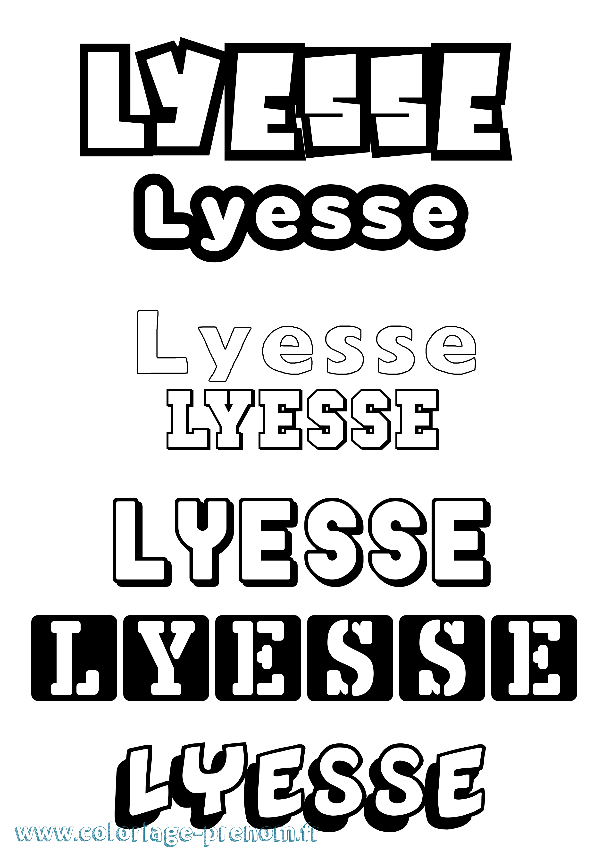 Coloriage Lyesse Simple Coloriage prénom Lyesse Simple