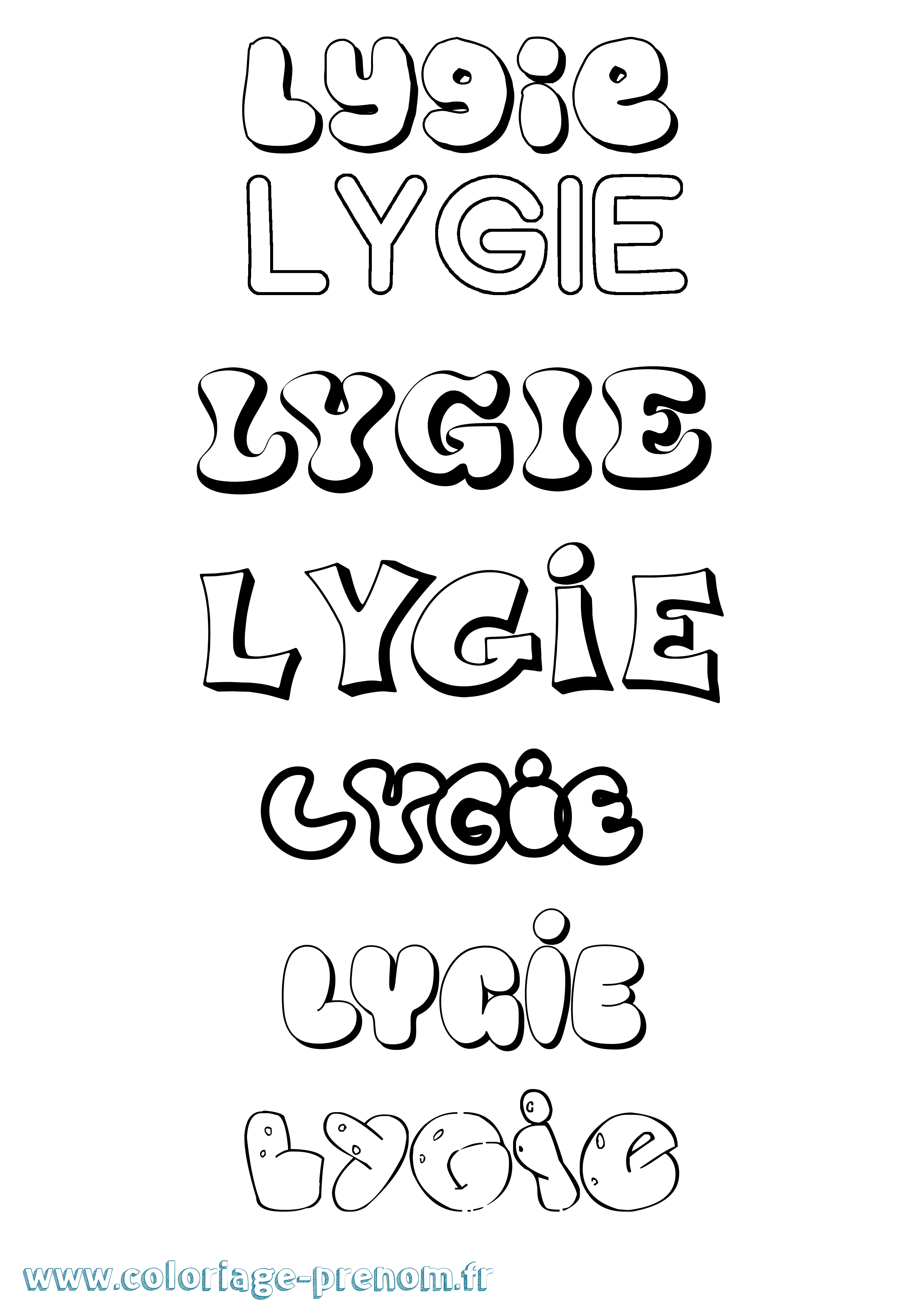 Coloriage Lygie Bubble Coloriage prénom Lygie Bubble