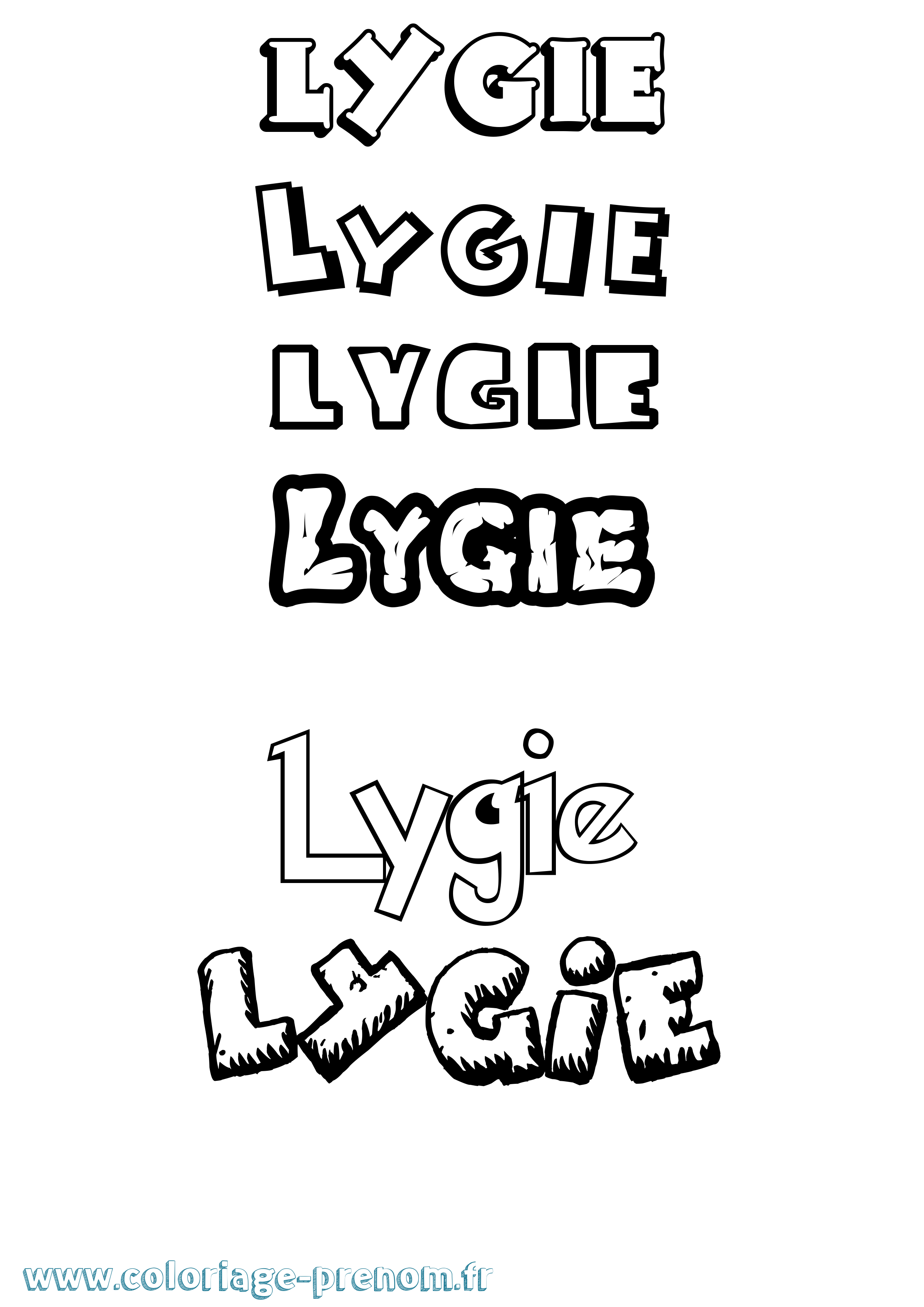Coloriage Lygie Dessin Animé Coloriage prénom Lygie Dessin Animé
