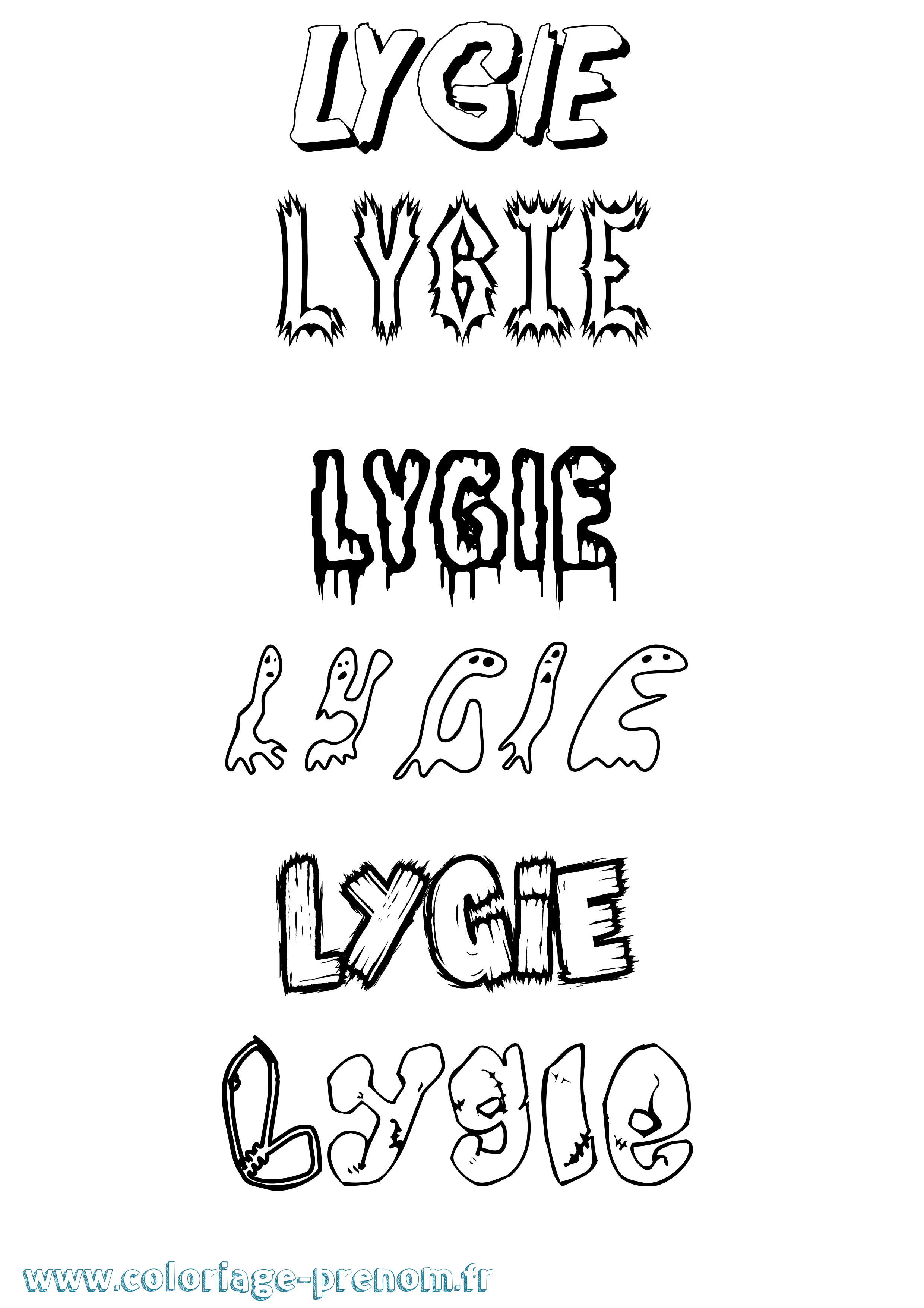 Coloriage Lygie Frisson Coloriage prénom Lygie Frisson
