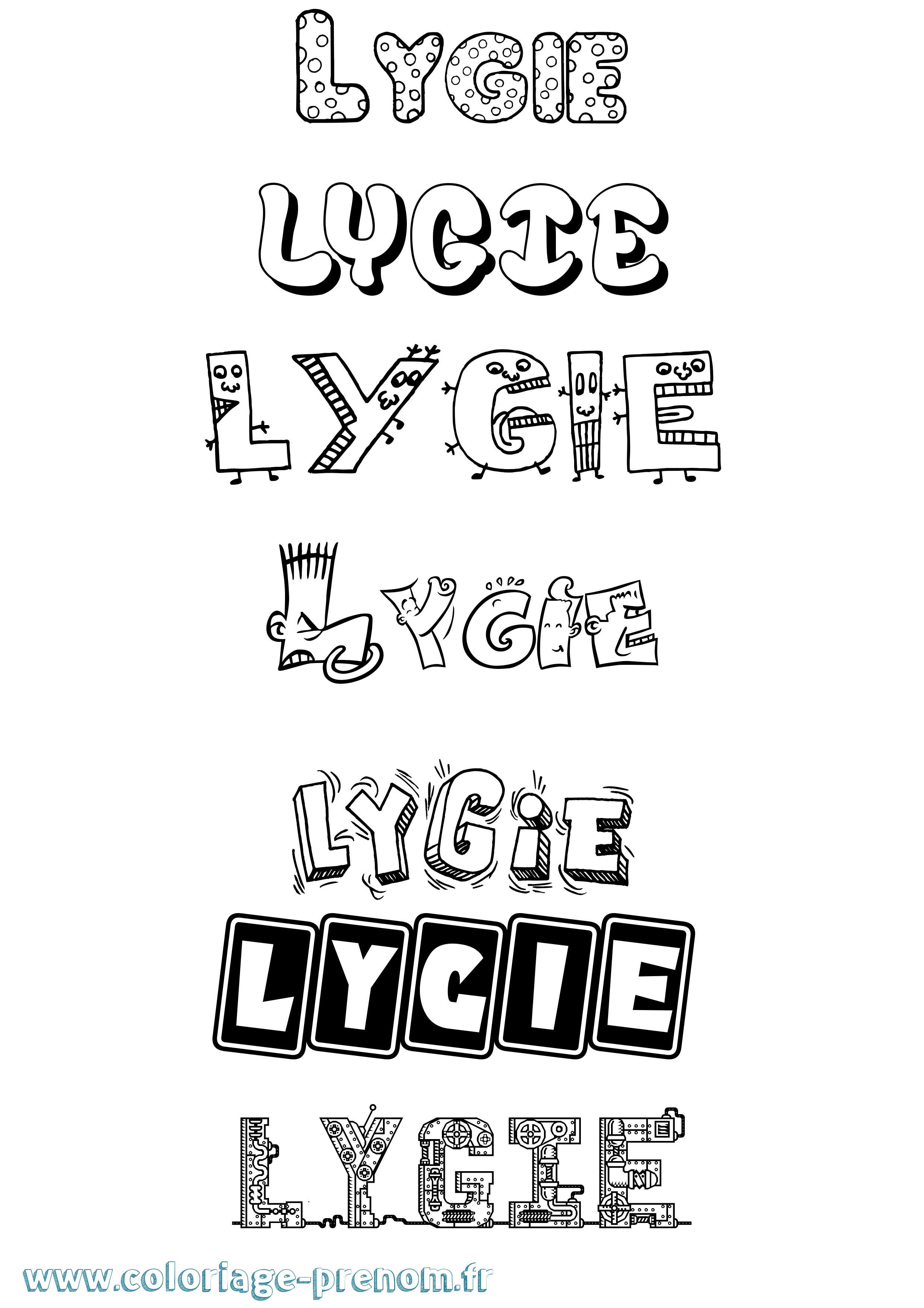 Coloriage Lygie Fun Coloriage prénom Lygie Fun