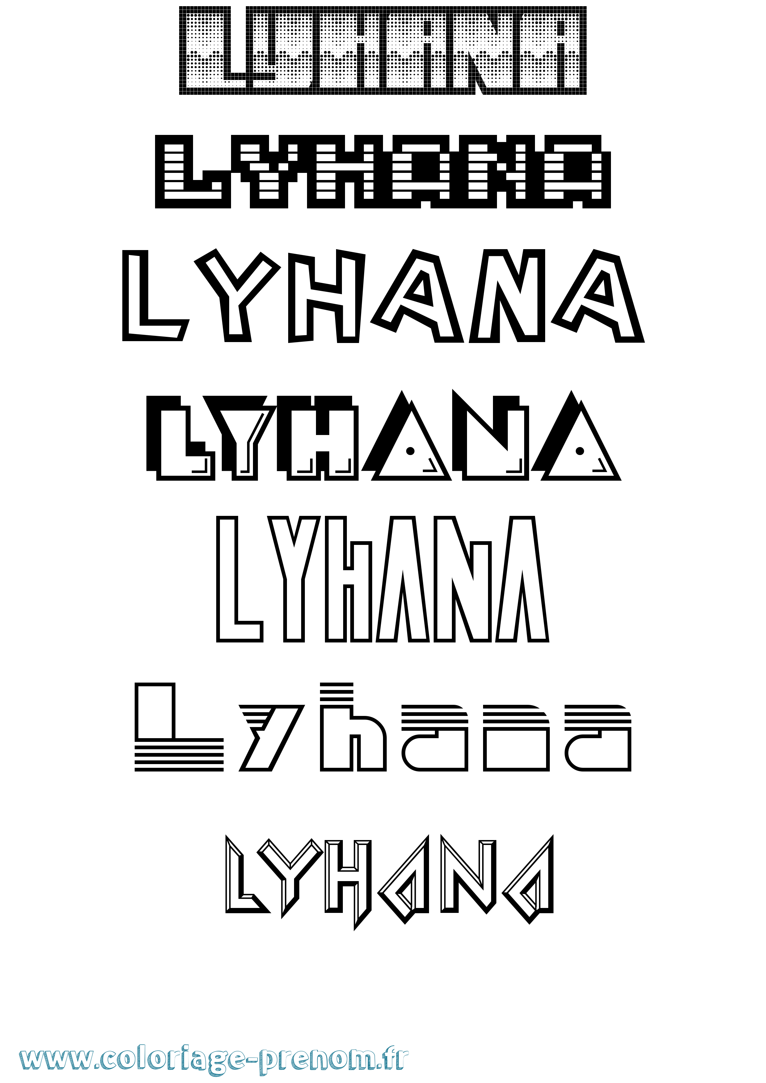 Coloriage Lyhana Jeux Vidéos Coloriage prénom Lyhana Jeux Vidéos
