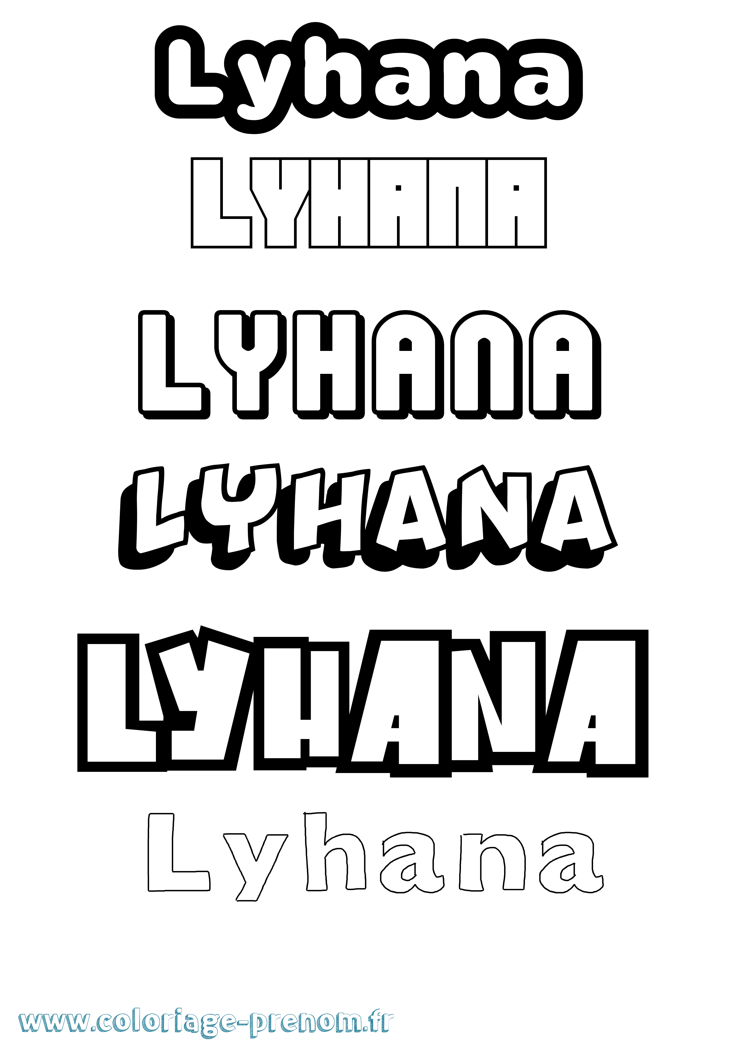 Coloriage Lyhana Simple Coloriage prénom Lyhana Simple