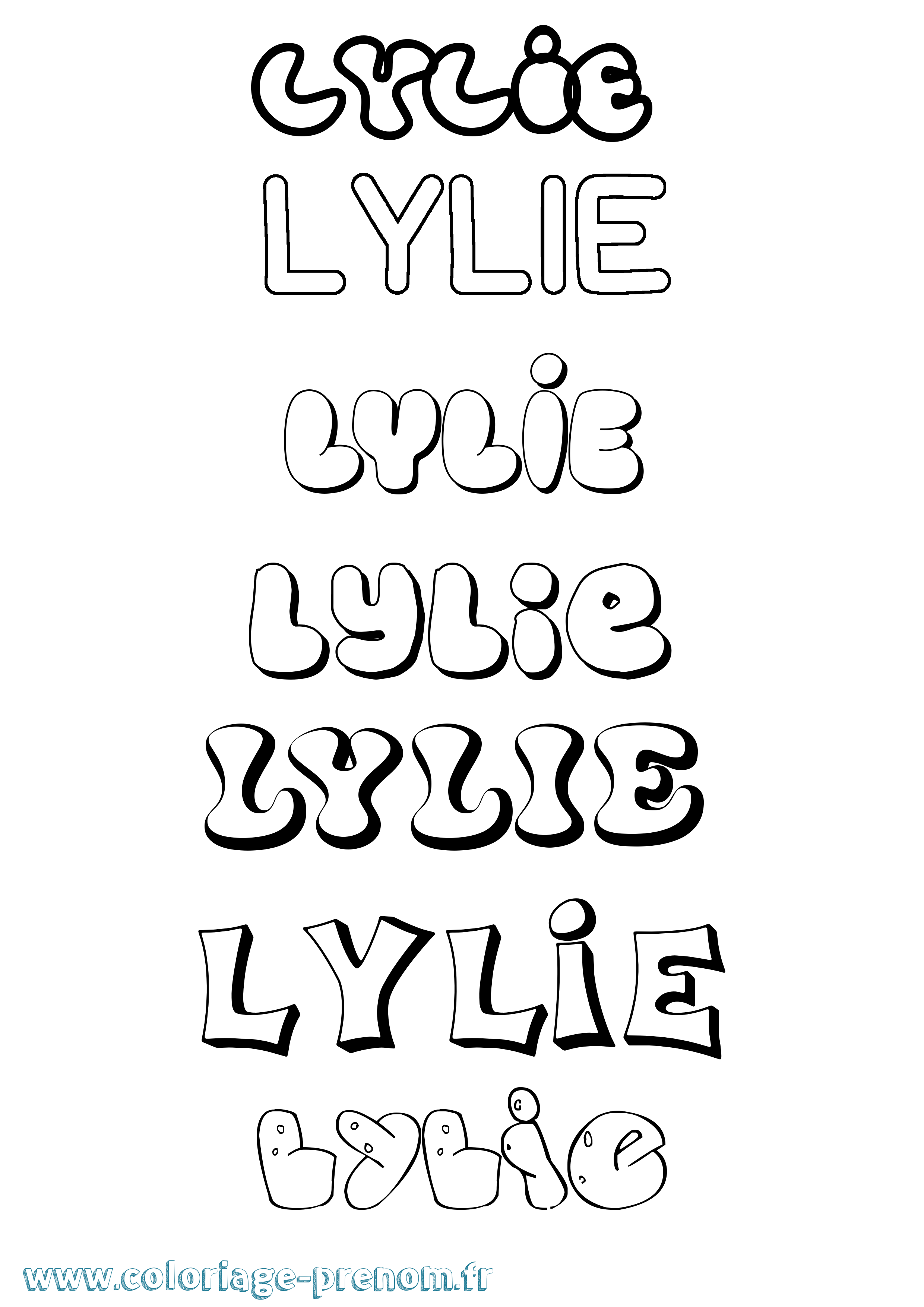 Coloriage Lylie Bubble Coloriage prénom Lylie Bubble