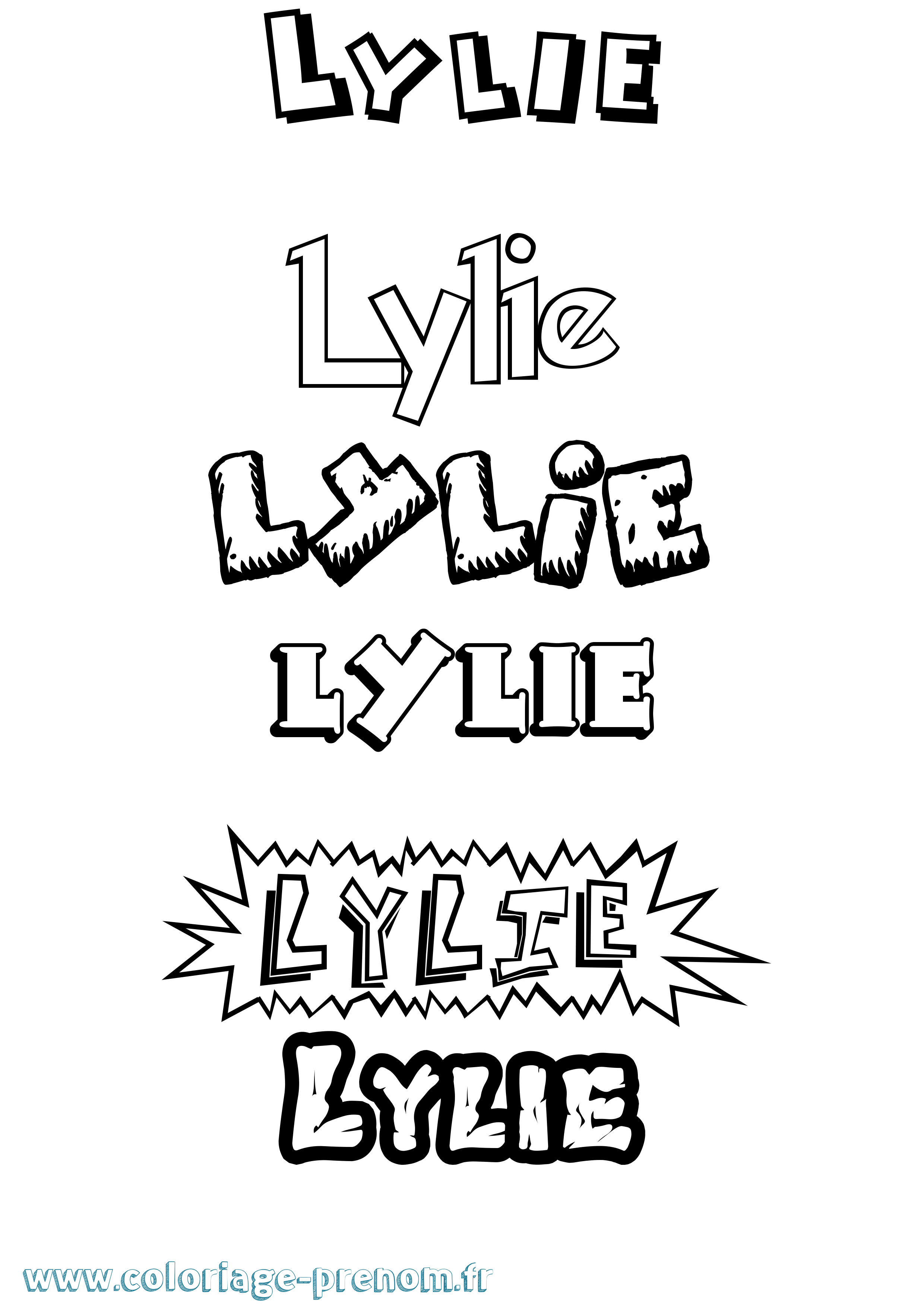 Coloriage Lylie Dessin Animé Coloriage prénom Lylie Dessin Animé