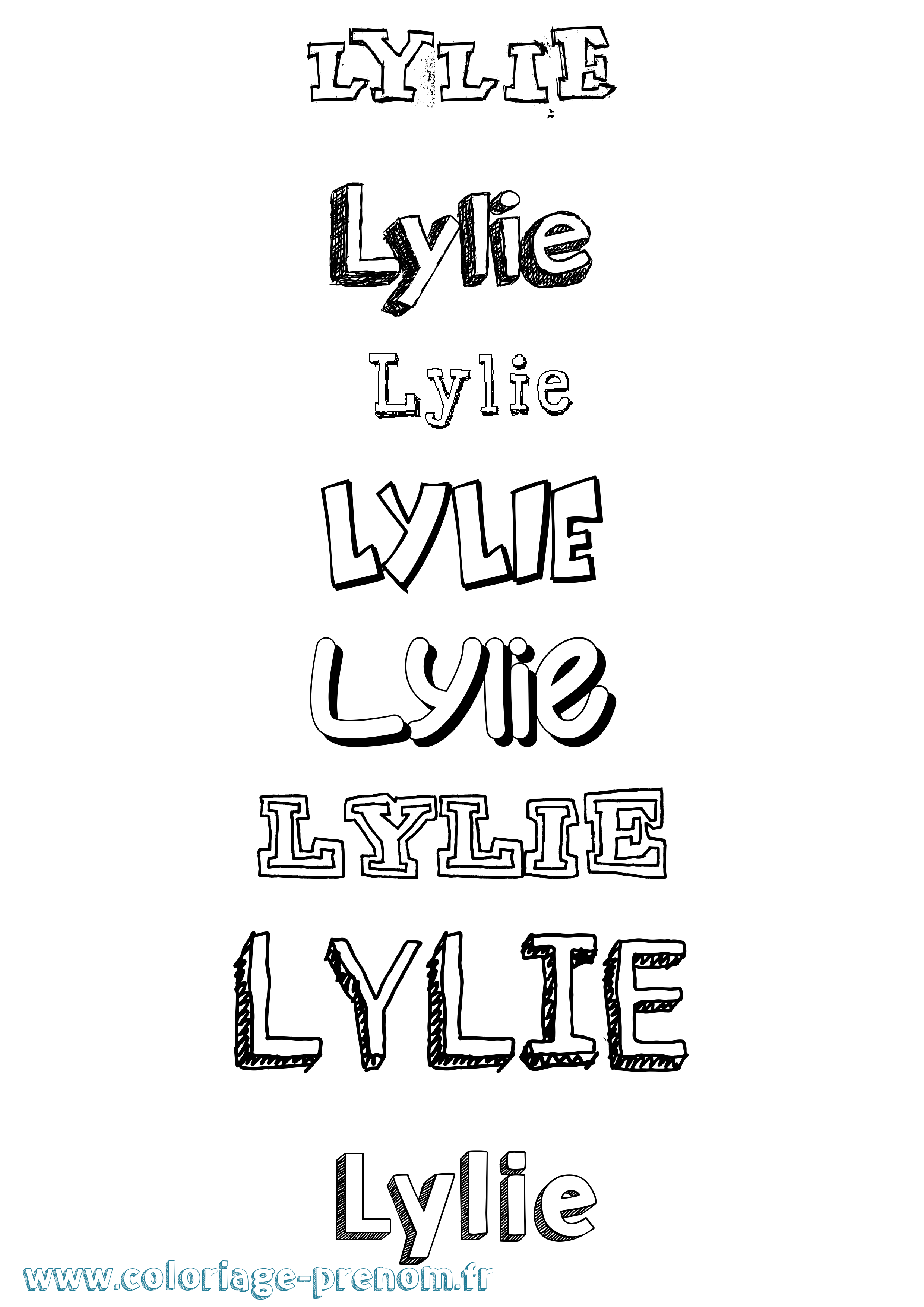 Coloriage Lylie Dessiné Coloriage prénom Lylie Dessiné