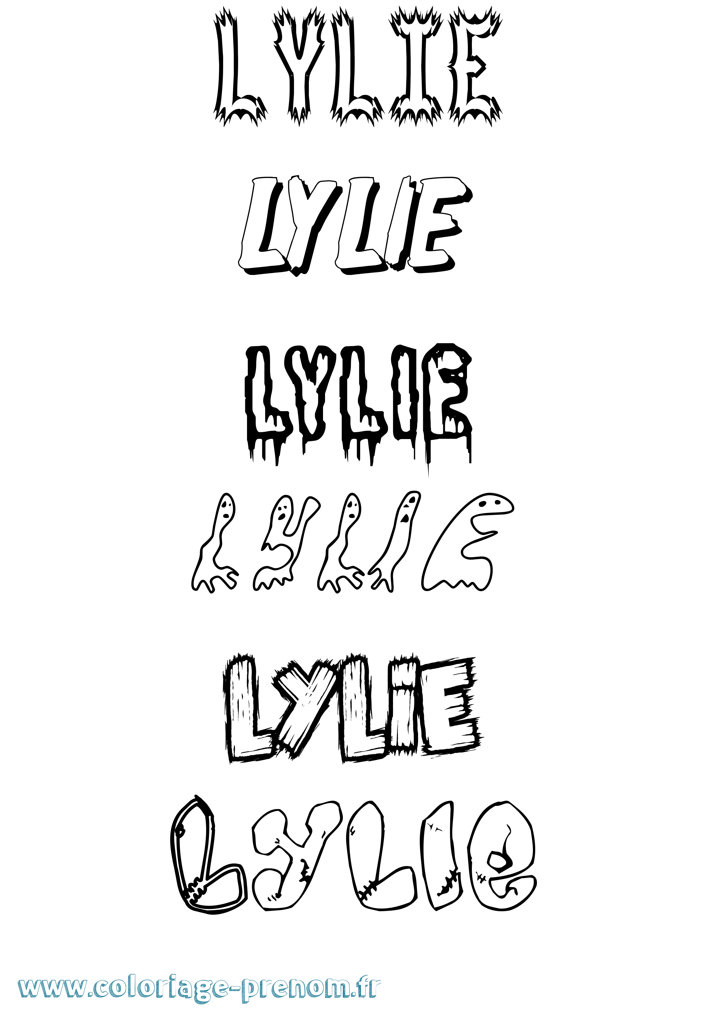 Coloriage Lylie Frisson Coloriage prénom Lylie Frisson