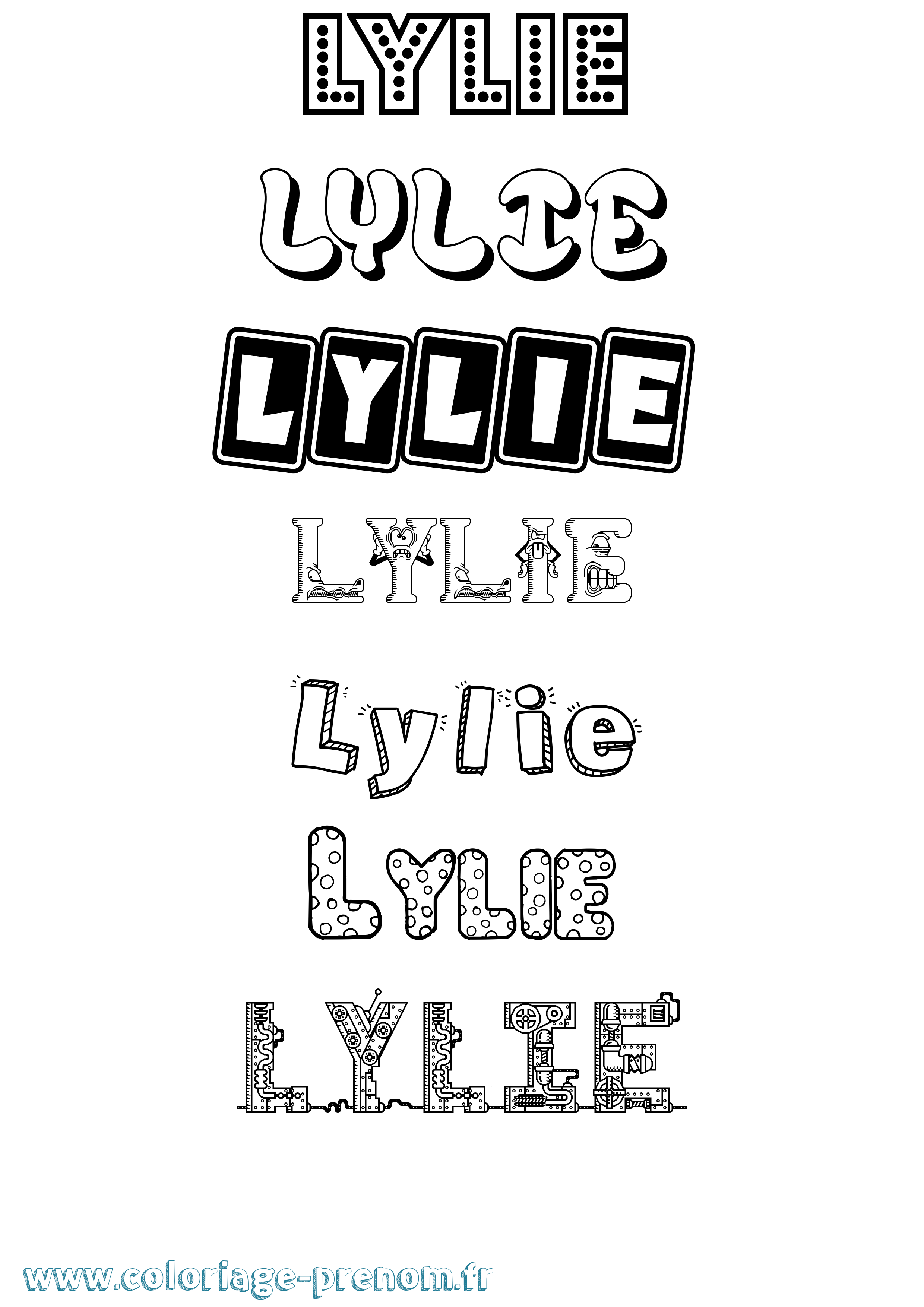 Coloriage Lylie Fun Coloriage prénom Lylie Fun