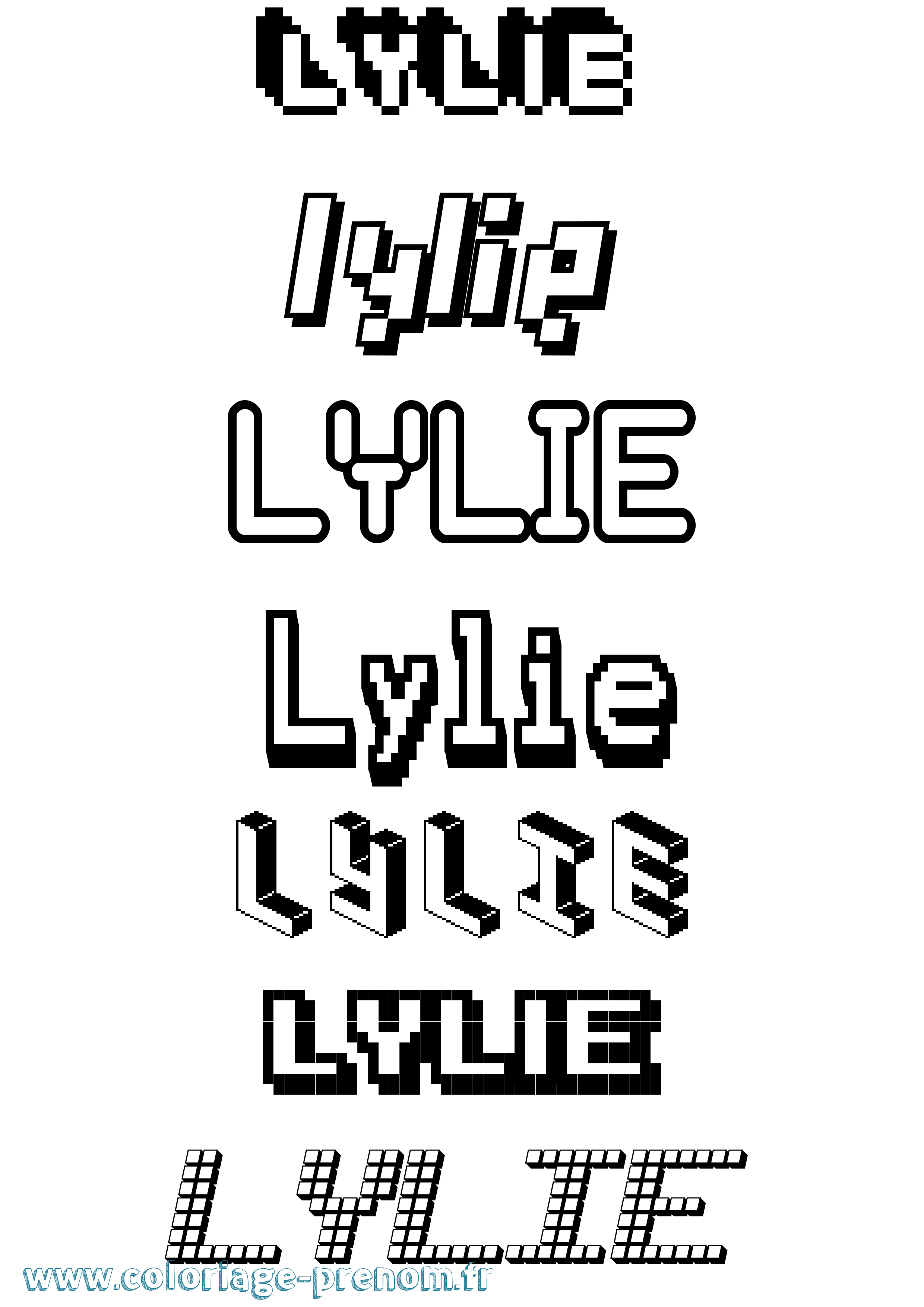 Coloriage Lylie Pixel Coloriage prénom Lylie Pixel