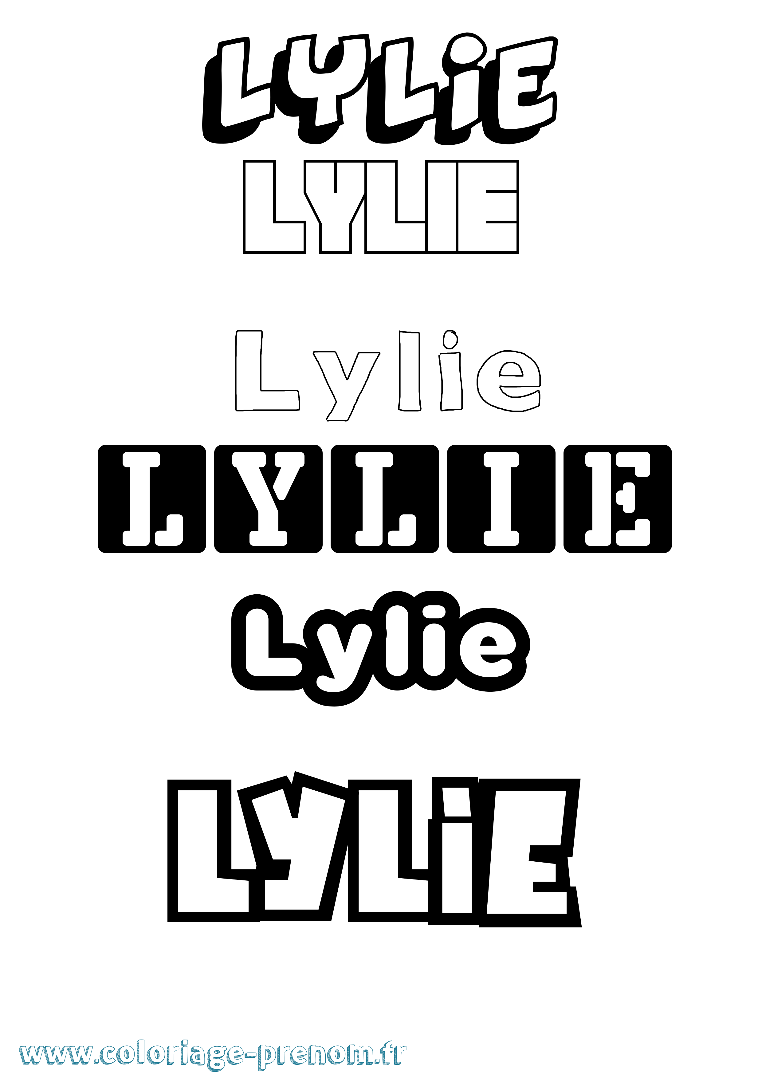 Coloriage Lylie Simple Coloriage prénom Lylie Simple