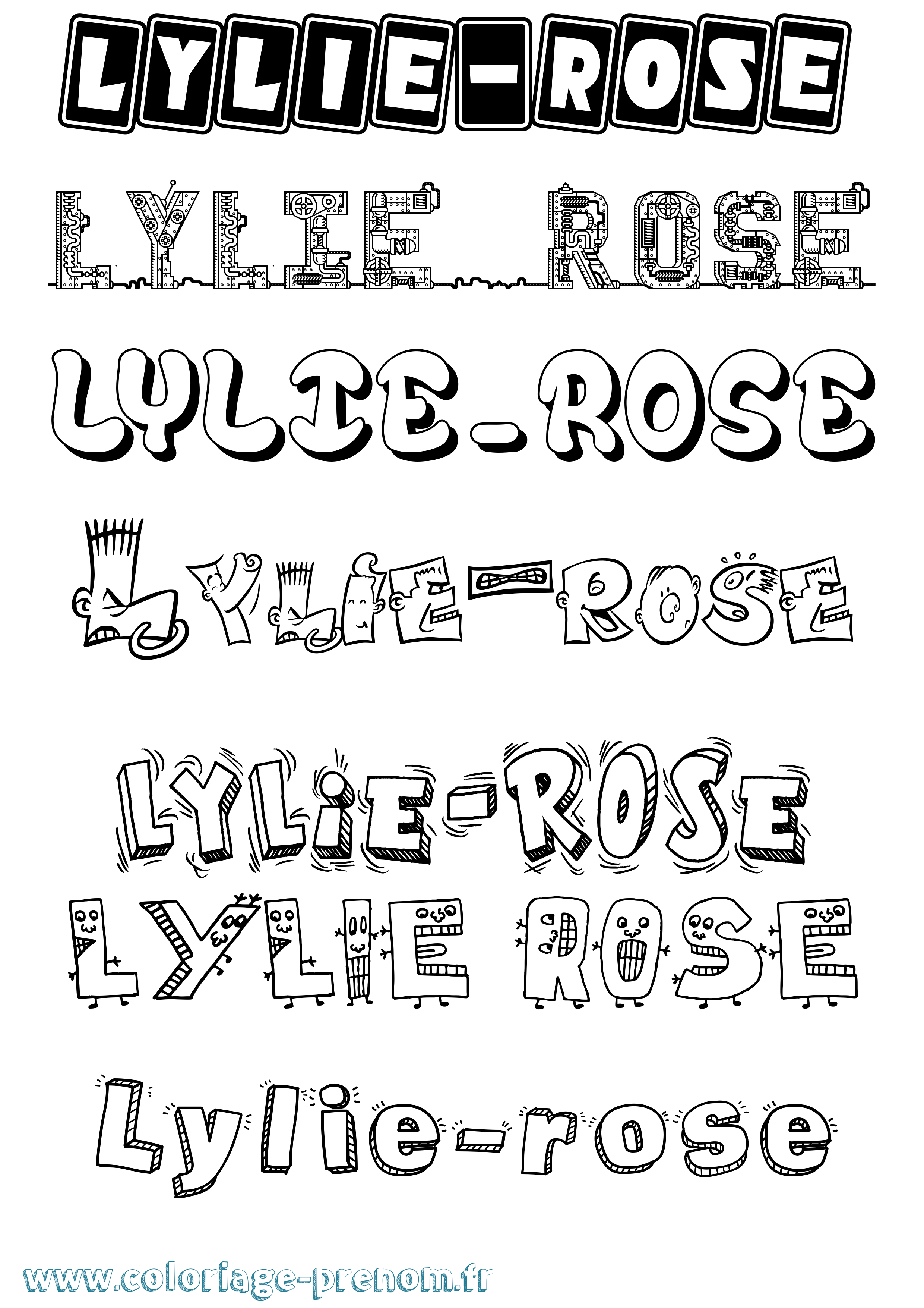 Coloriage Lylie-Rose Fun Coloriage prénom Lylie-Rose Fun
