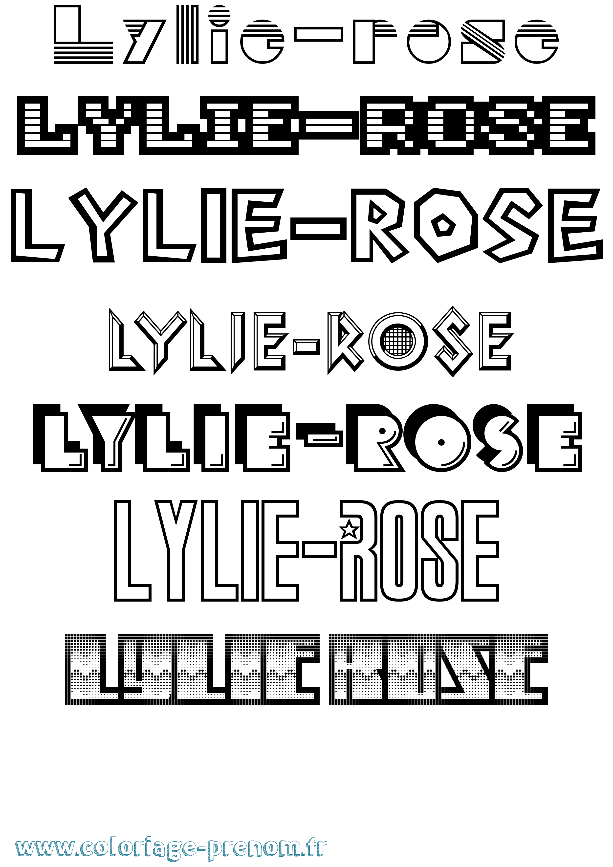 Coloriage Lylie-Rose Jeux Vidéos Coloriage prénom Lylie-Rose Jeux Vidéos