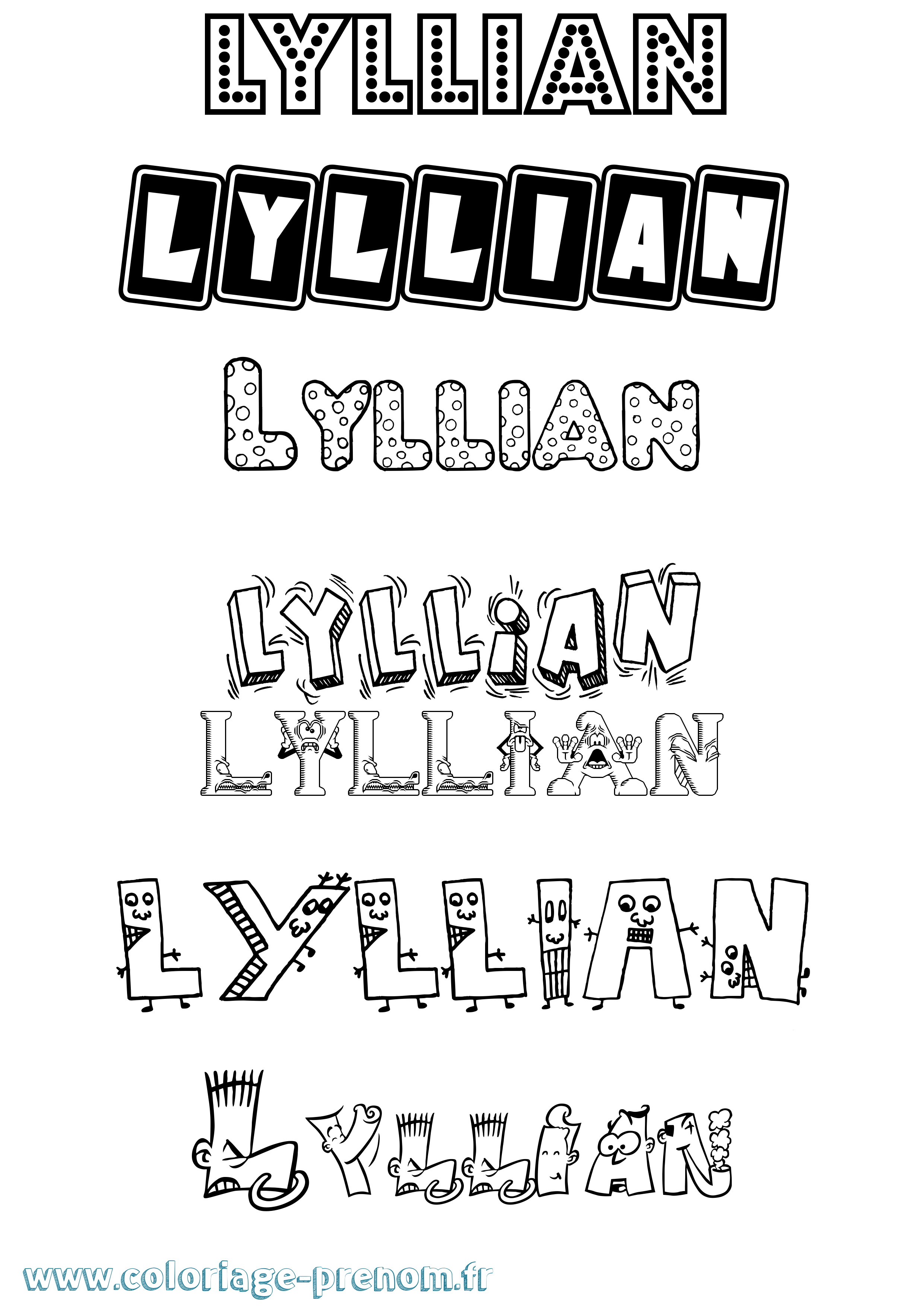 Coloriage Lyllian Fun Coloriage prénom Lyllian Fun