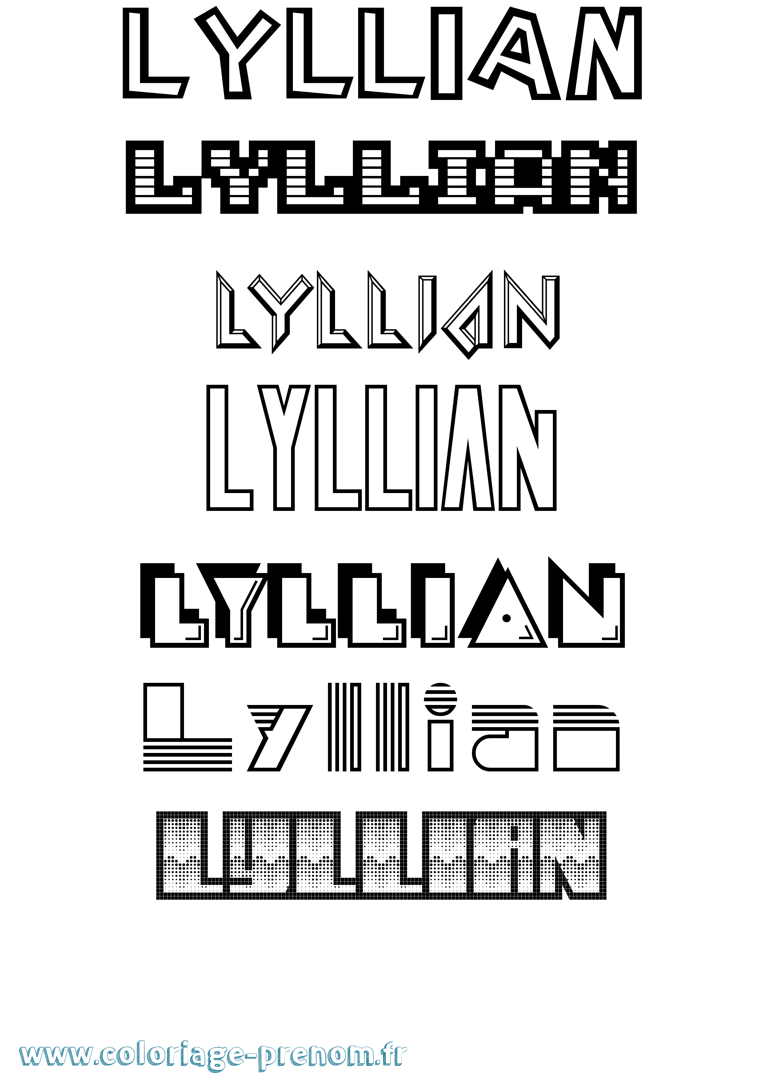 Coloriage Lyllian Jeux Vidéos Coloriage prénom Lyllian Jeux Vidéos