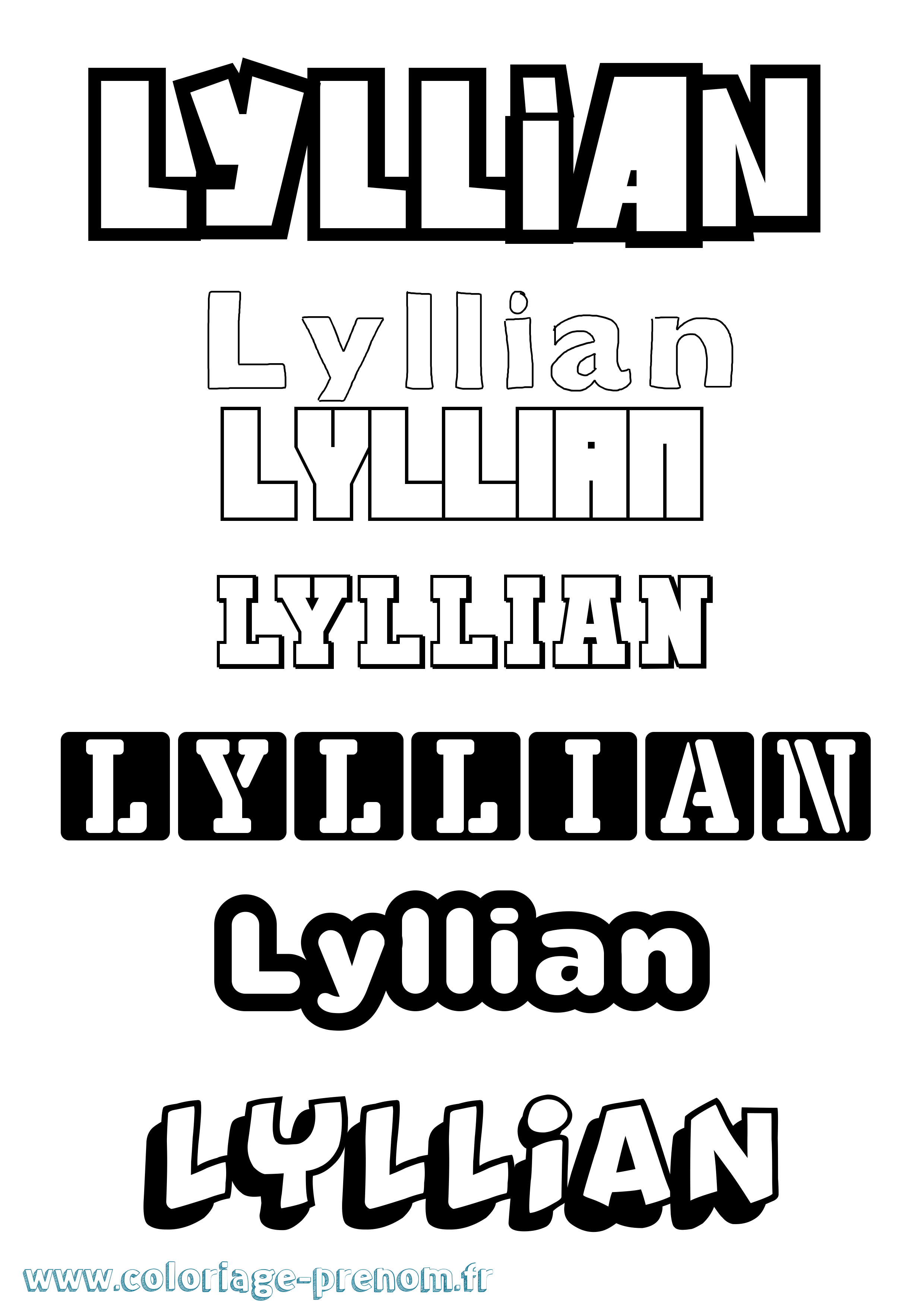 Coloriage Lyllian Simple Coloriage prénom Lyllian Simple