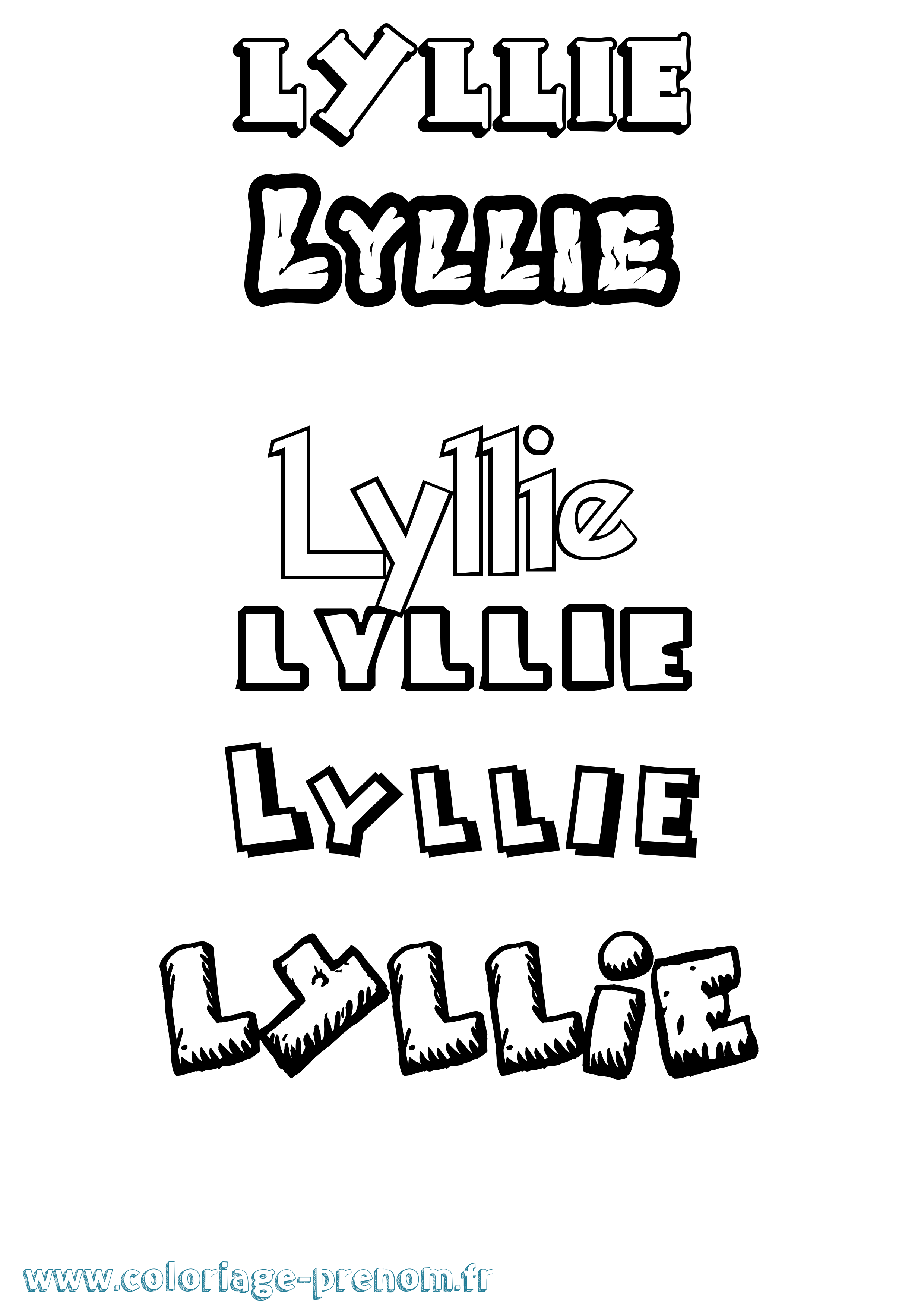 Coloriage Lyllie Dessin Animé Coloriage prénom Lyllie Dessin Animé