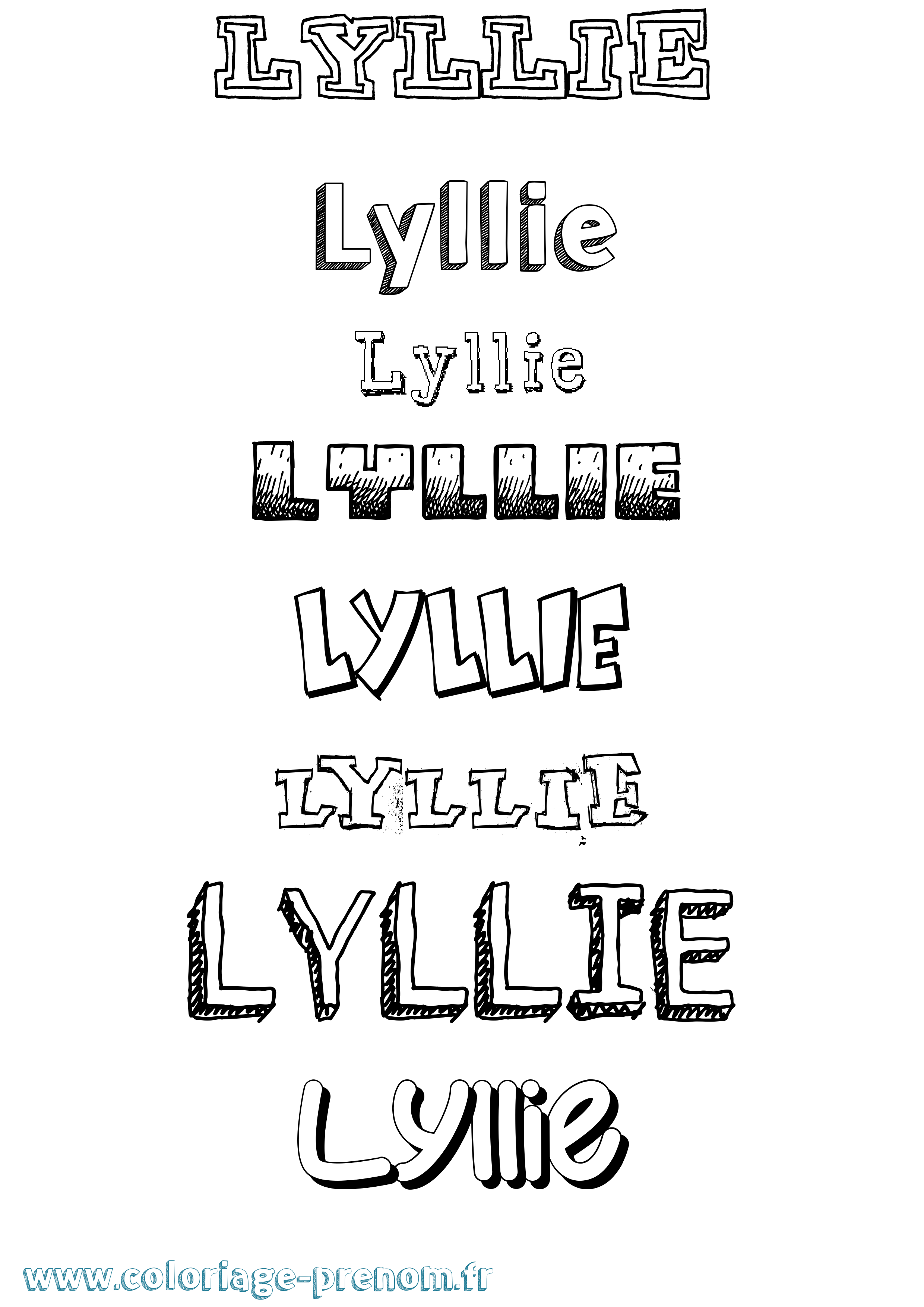 Coloriage Lyllie Dessiné Coloriage prénom Lyllie Dessiné