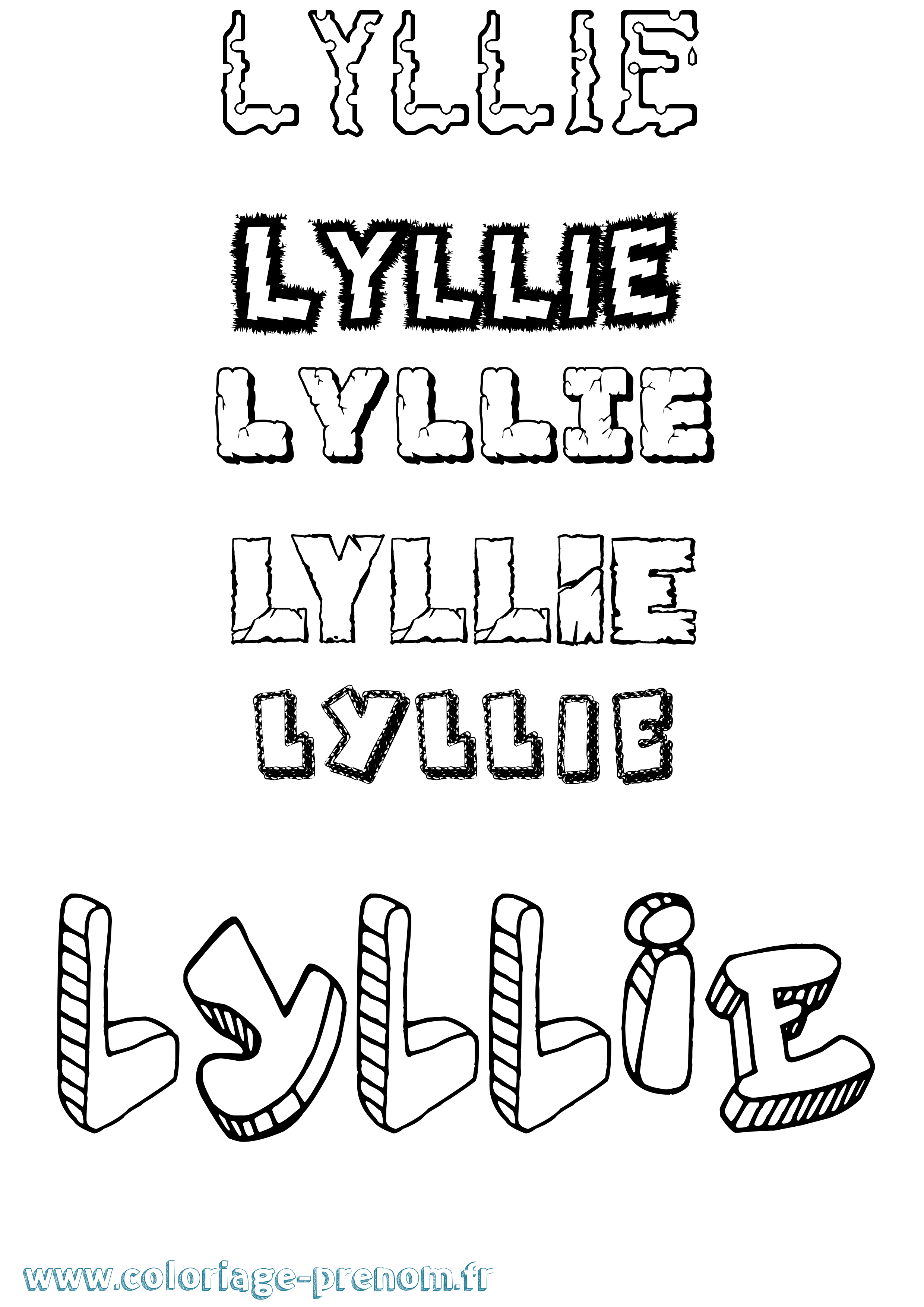 Coloriage Lyllie Destructuré Coloriage prénom Lyllie Destructuré