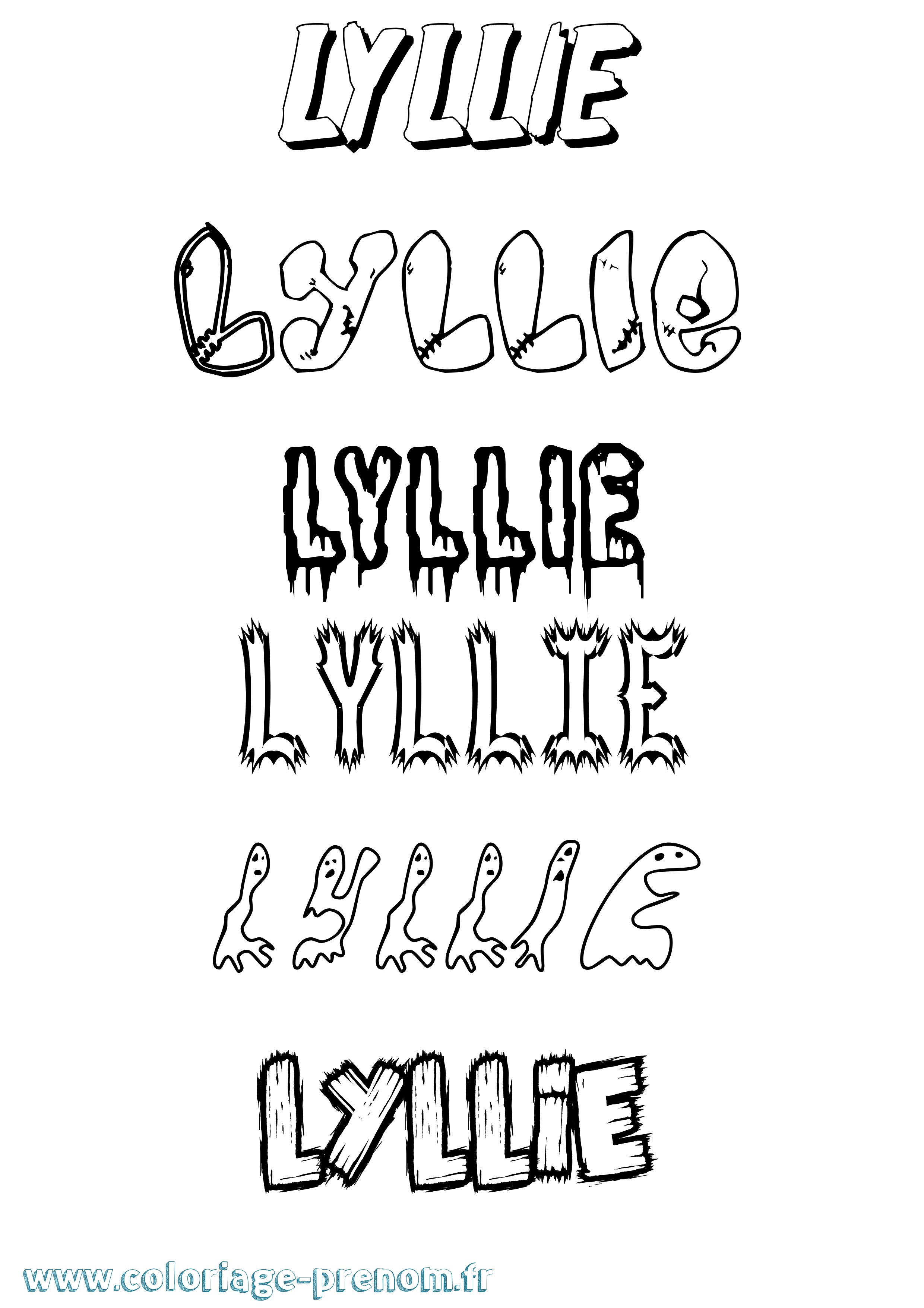 Coloriage Lyllie Frisson Coloriage prénom Lyllie Frisson