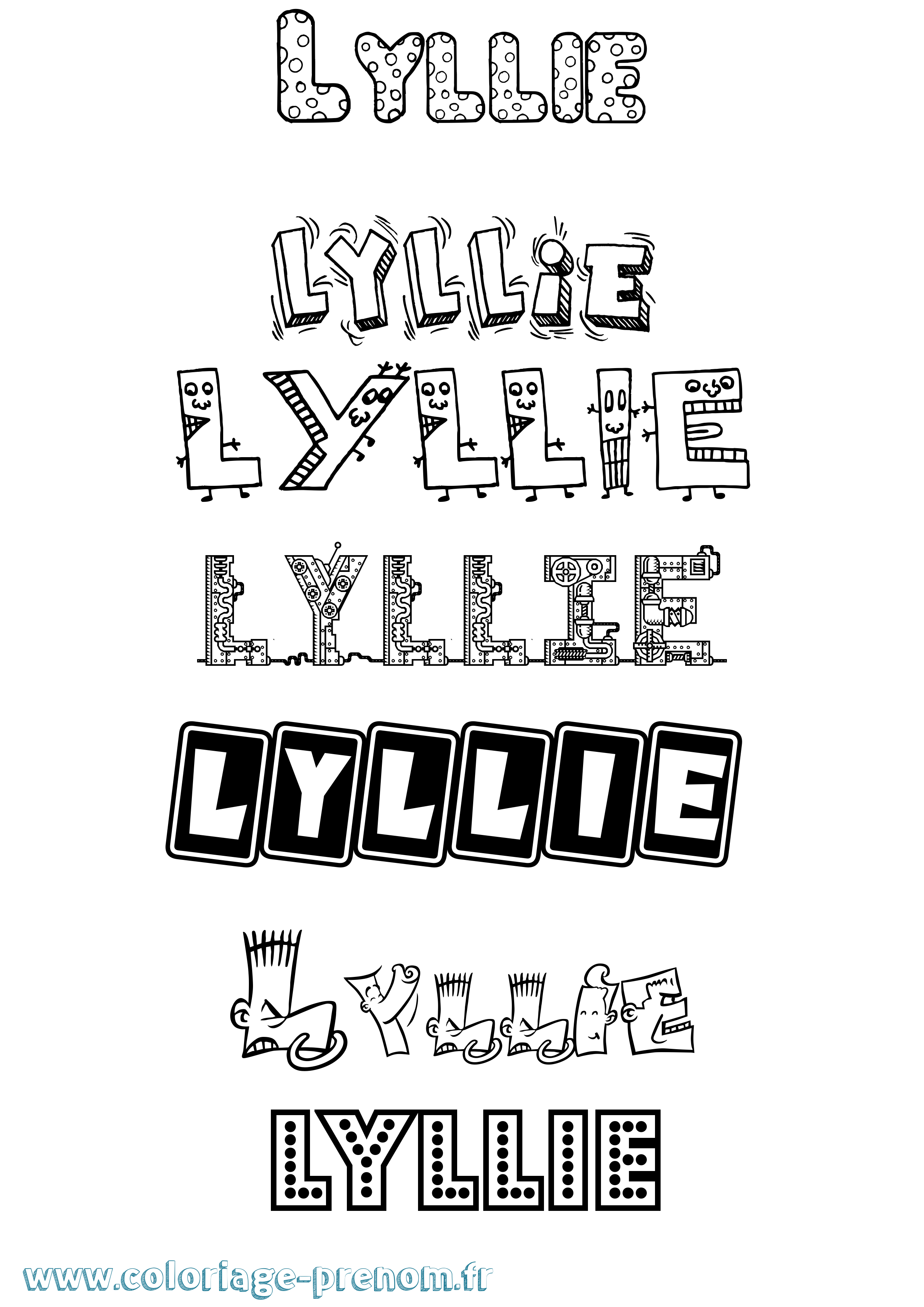 Coloriage Lyllie Fun Coloriage prénom Lyllie Fun