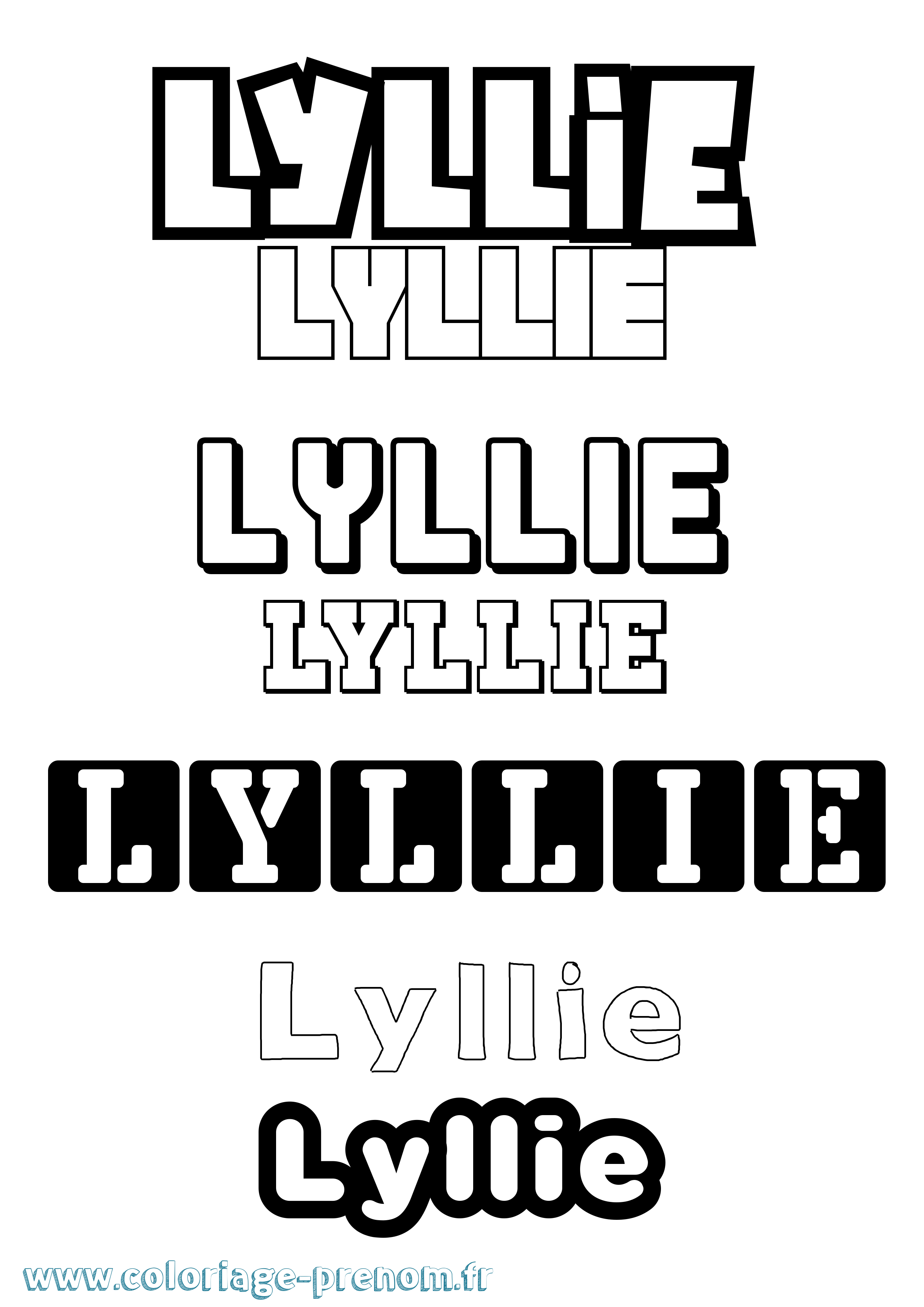 Coloriage Lyllie Simple Coloriage prénom Lyllie Simple