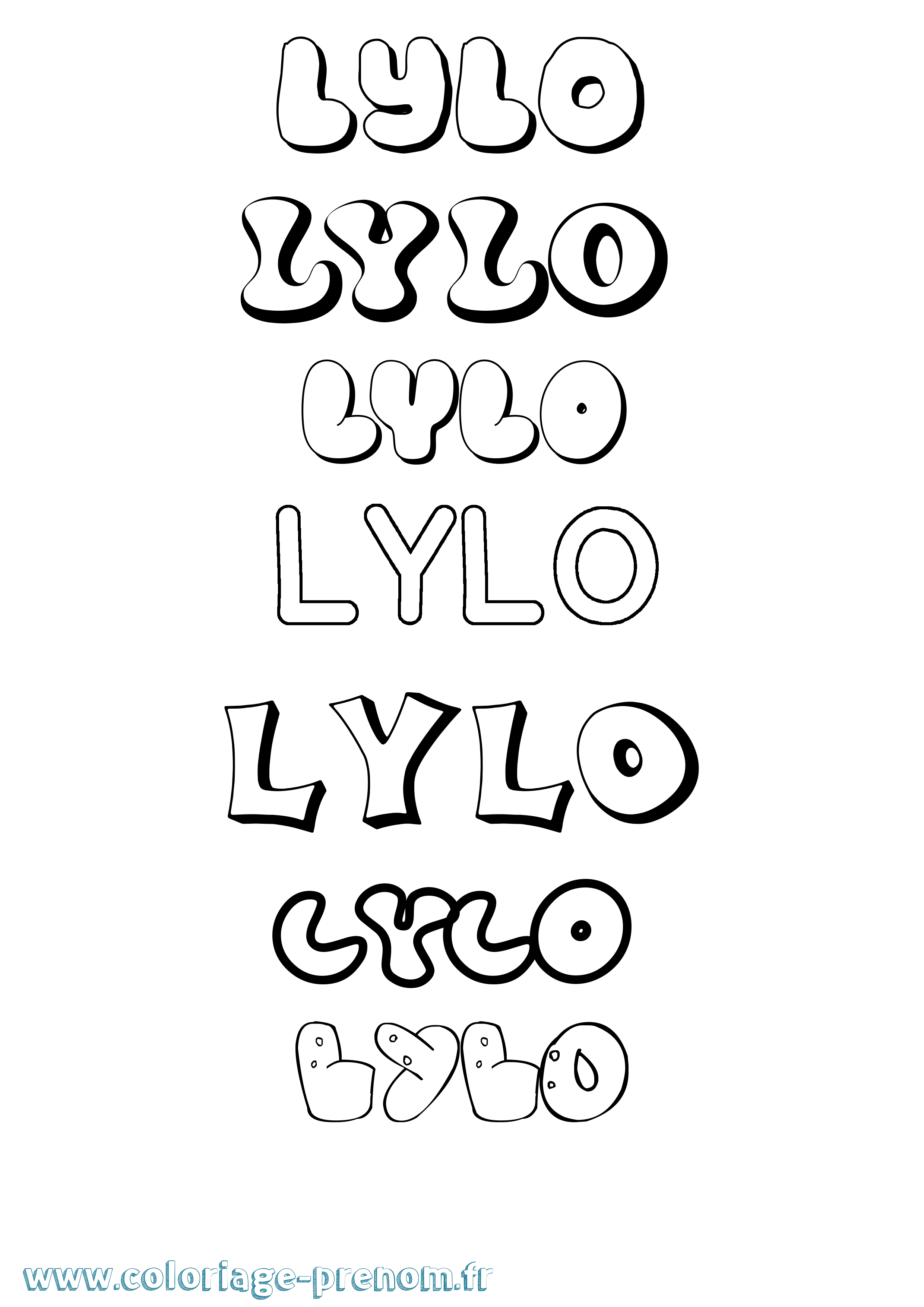 Coloriage Lylo Bubble Coloriage prénom Lylo Bubble