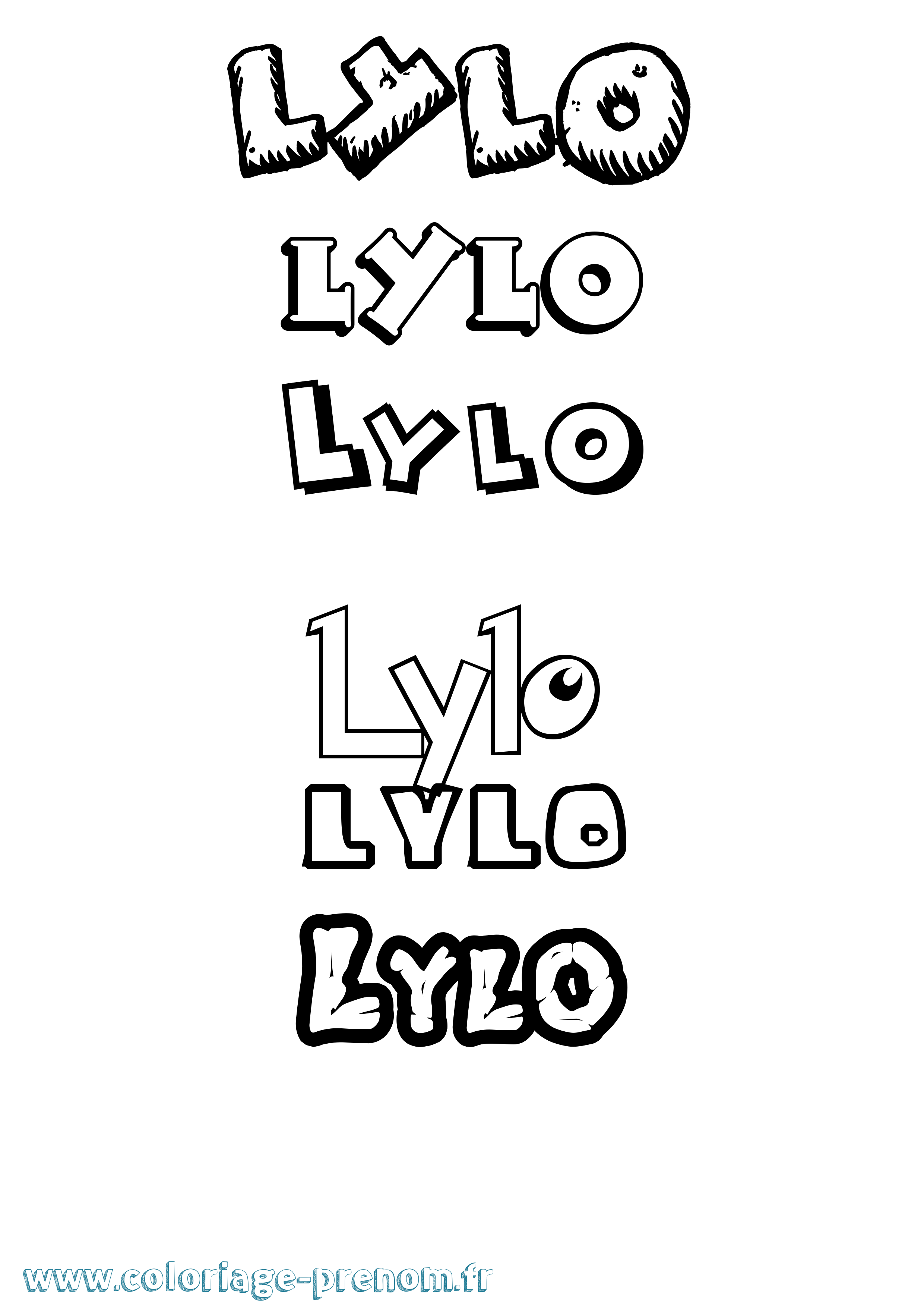 Coloriage Lylo Dessin Animé Coloriage prénom Lylo Dessin Animé