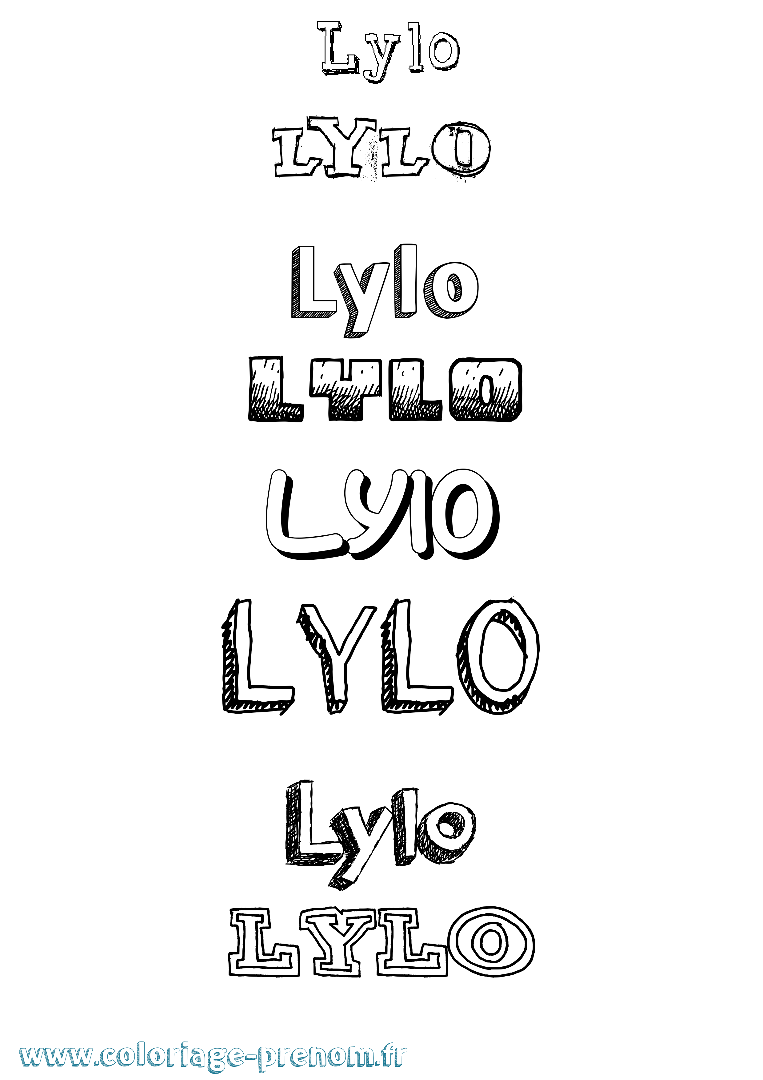 Coloriage Lylo Dessiné Coloriage prénom Lylo Dessiné