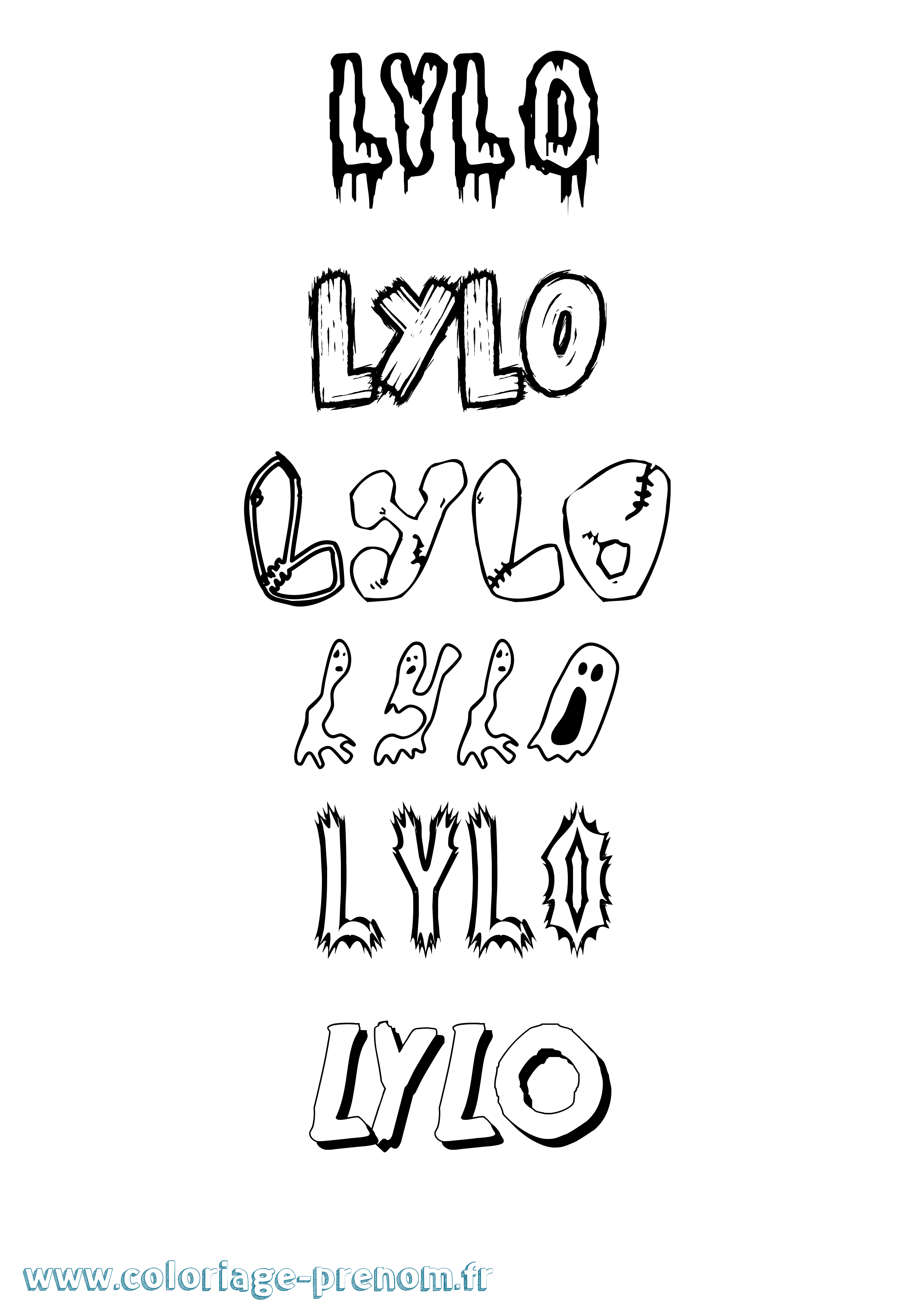 Coloriage Lylo Frisson Coloriage prénom Lylo Frisson