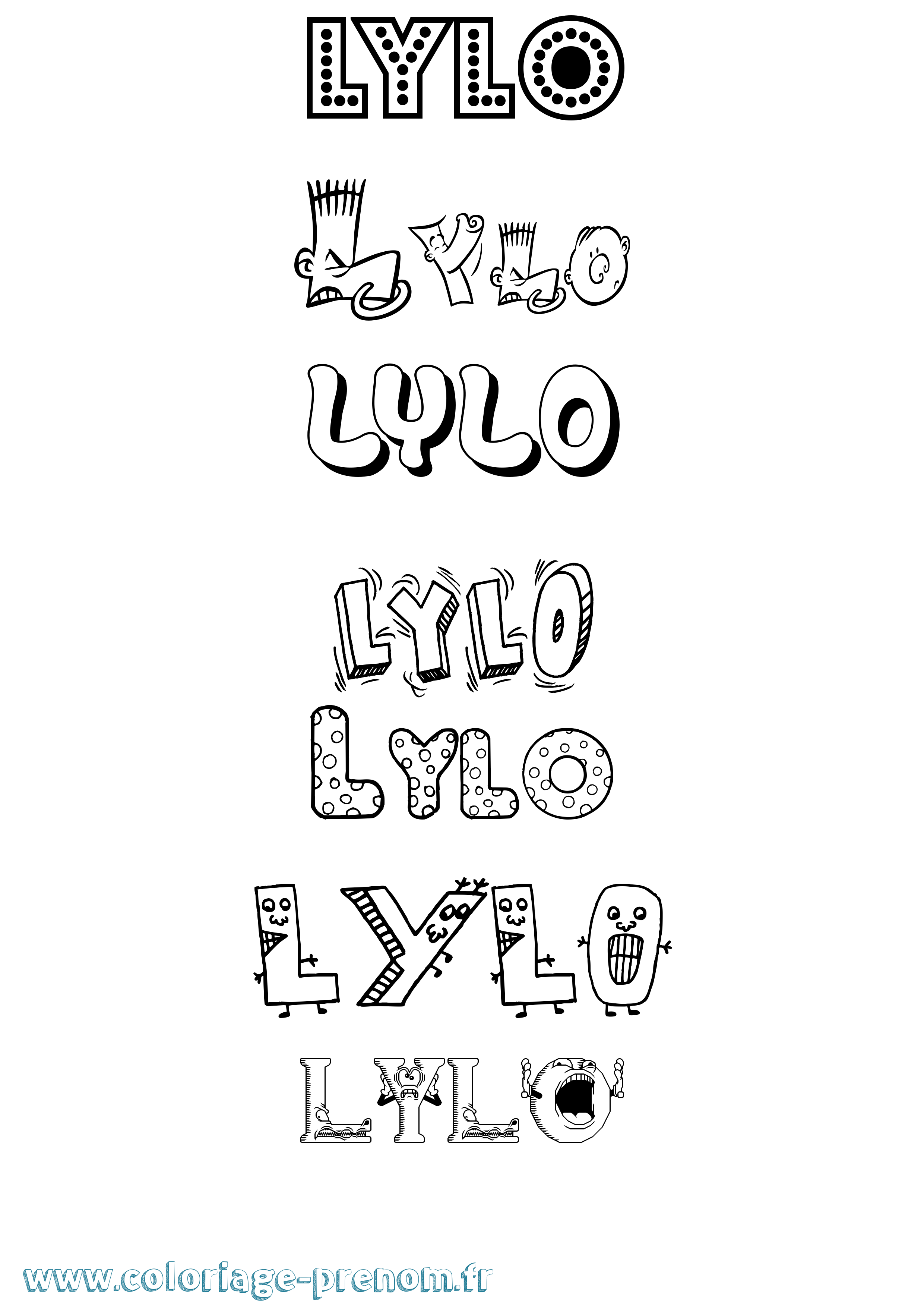 Coloriage Lylo Fun Coloriage prénom Lylo Fun