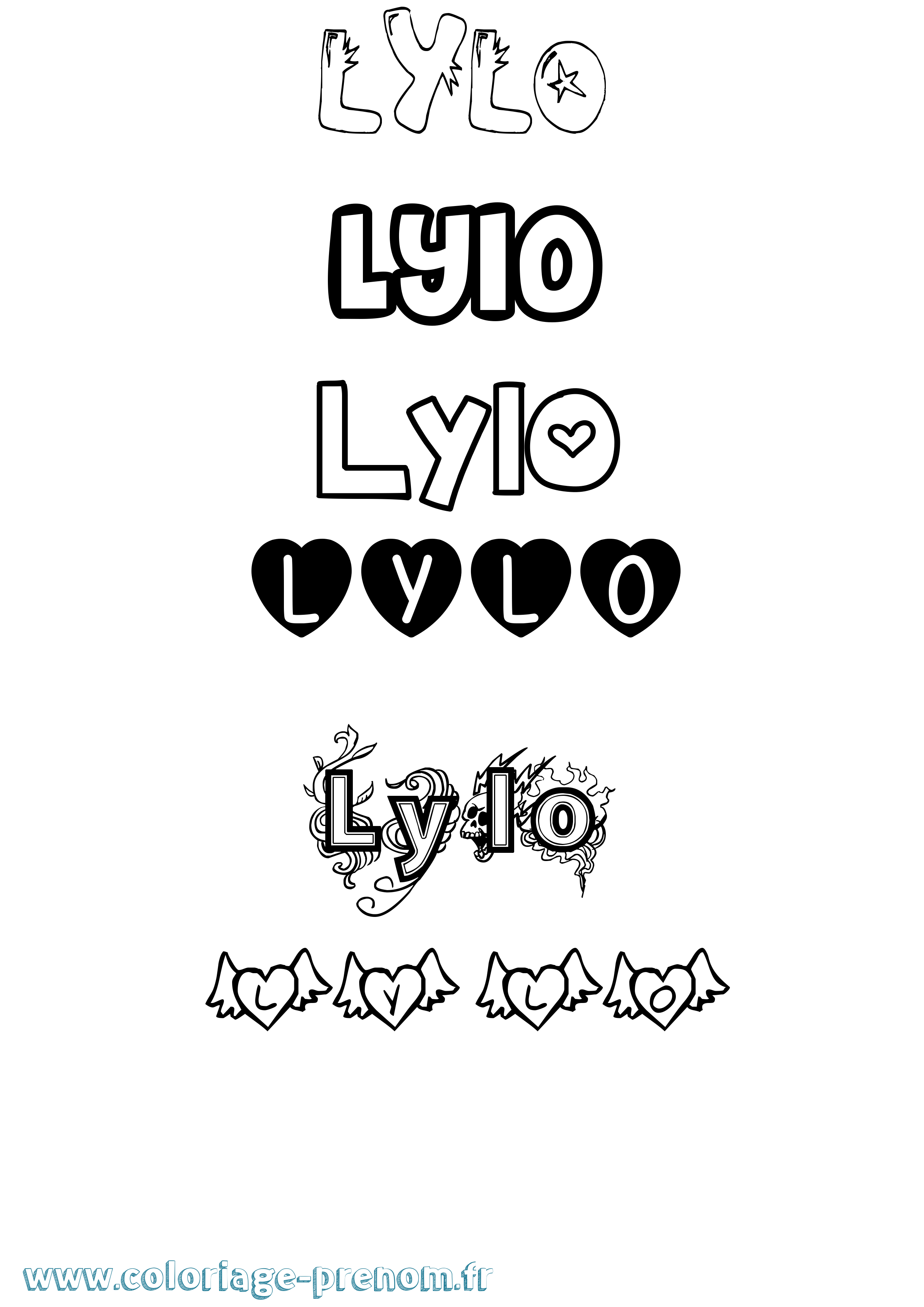 Coloriage Lylo Girly Coloriage prénom Lylo Girly