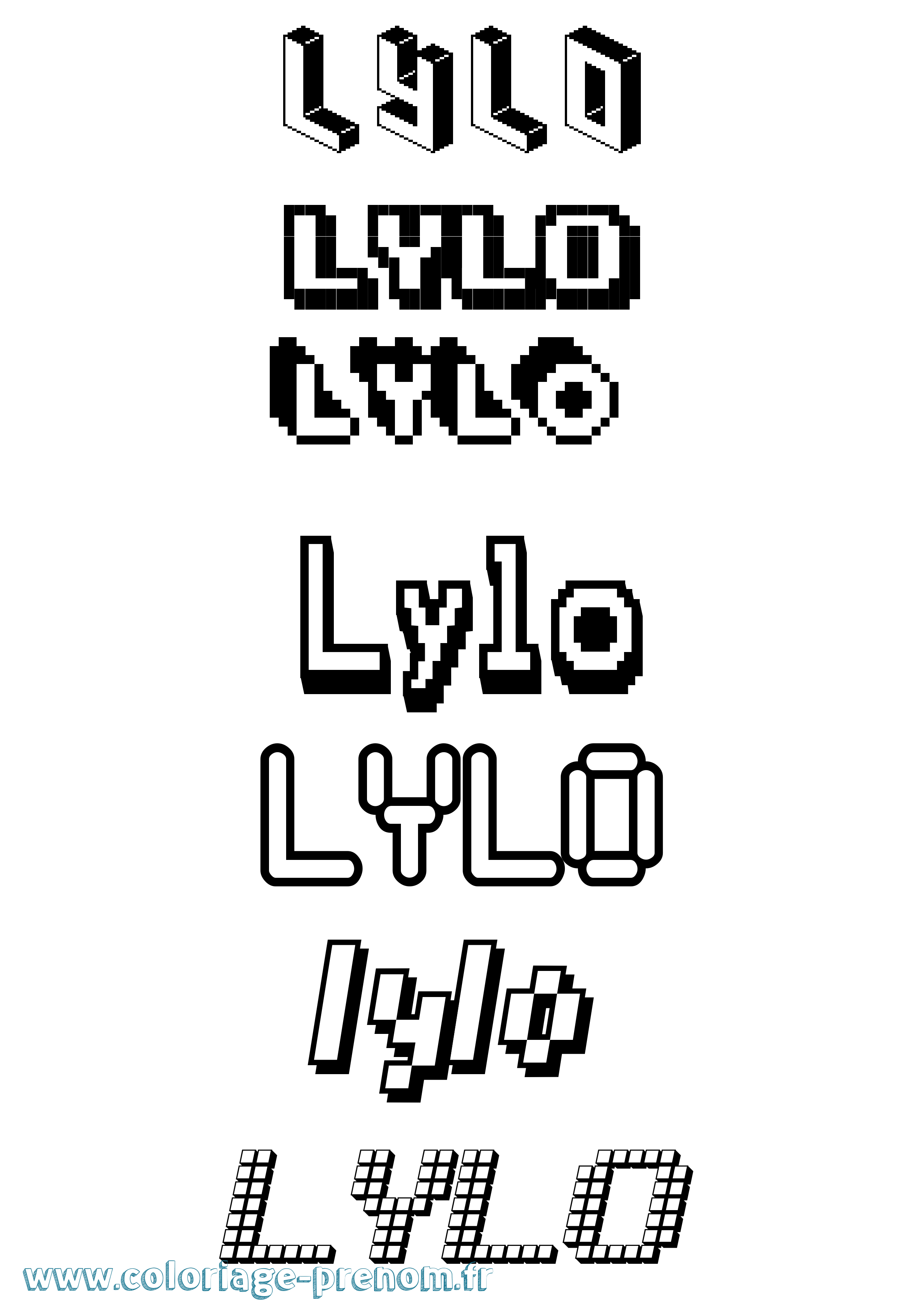 Coloriage Lylo Pixel Coloriage prénom Lylo Pixel