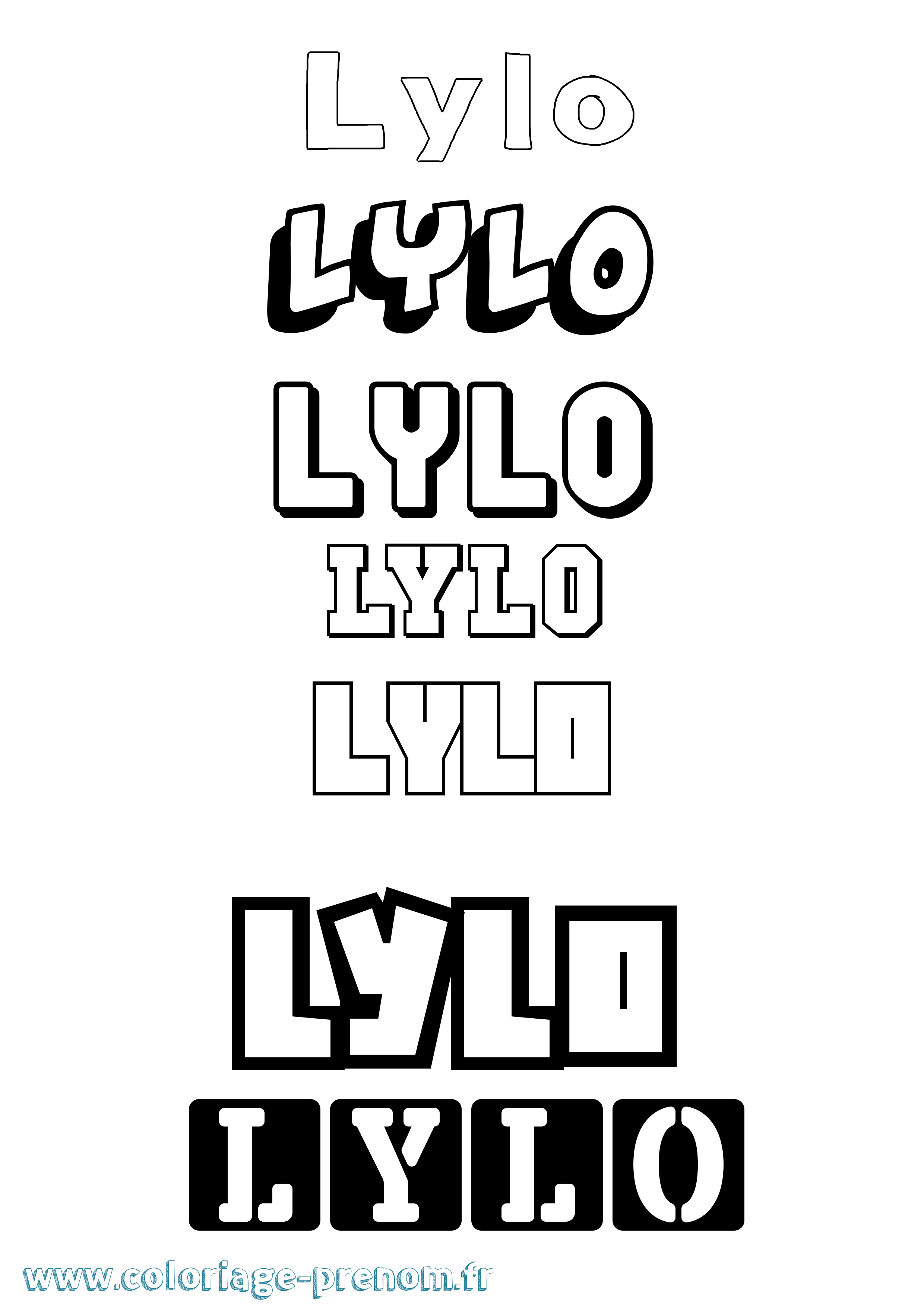 Coloriage Lylo Simple Coloriage prénom Lylo Simple
