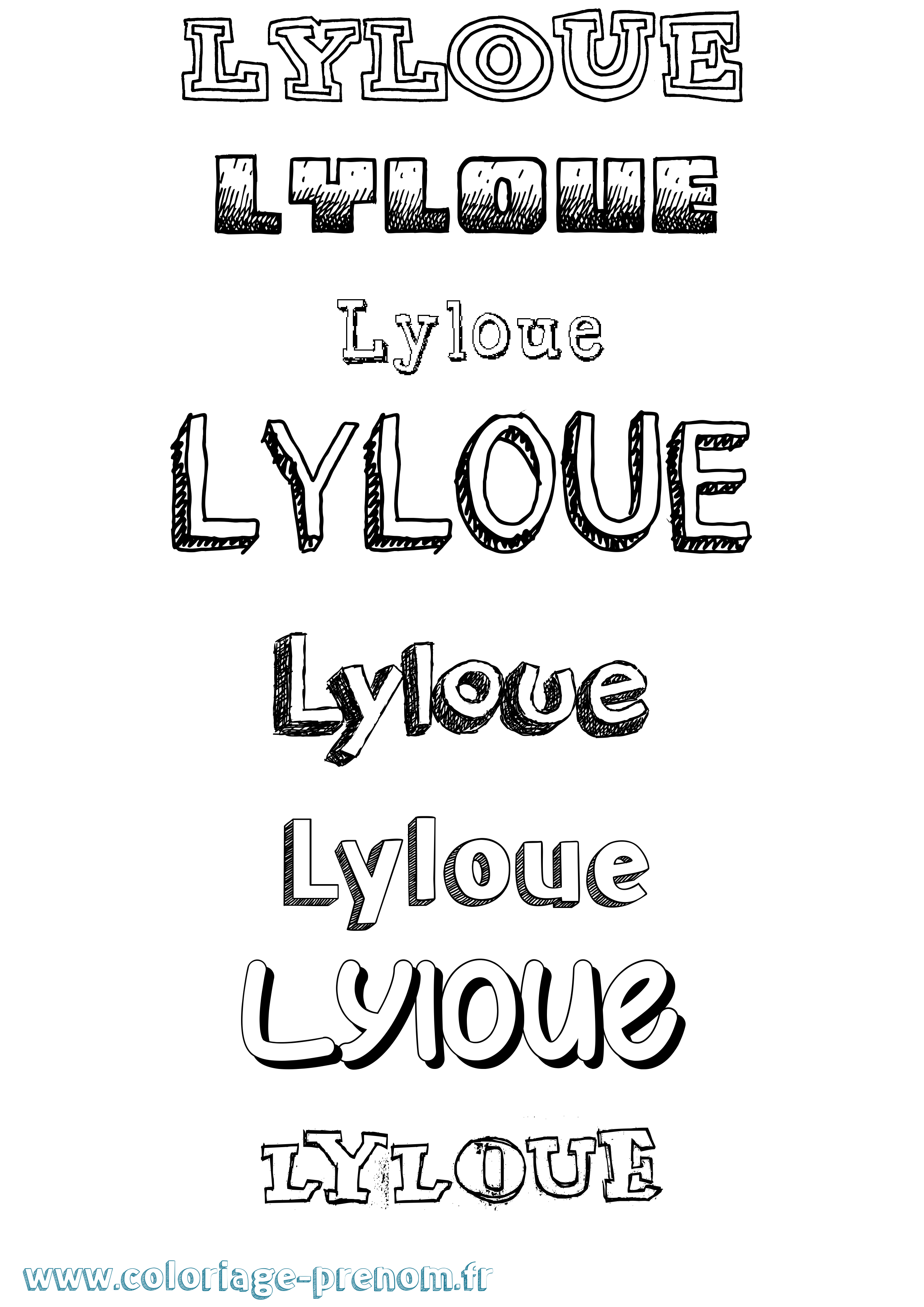 Coloriage Lyloue Dessiné Coloriage prénom Lyloue Dessiné