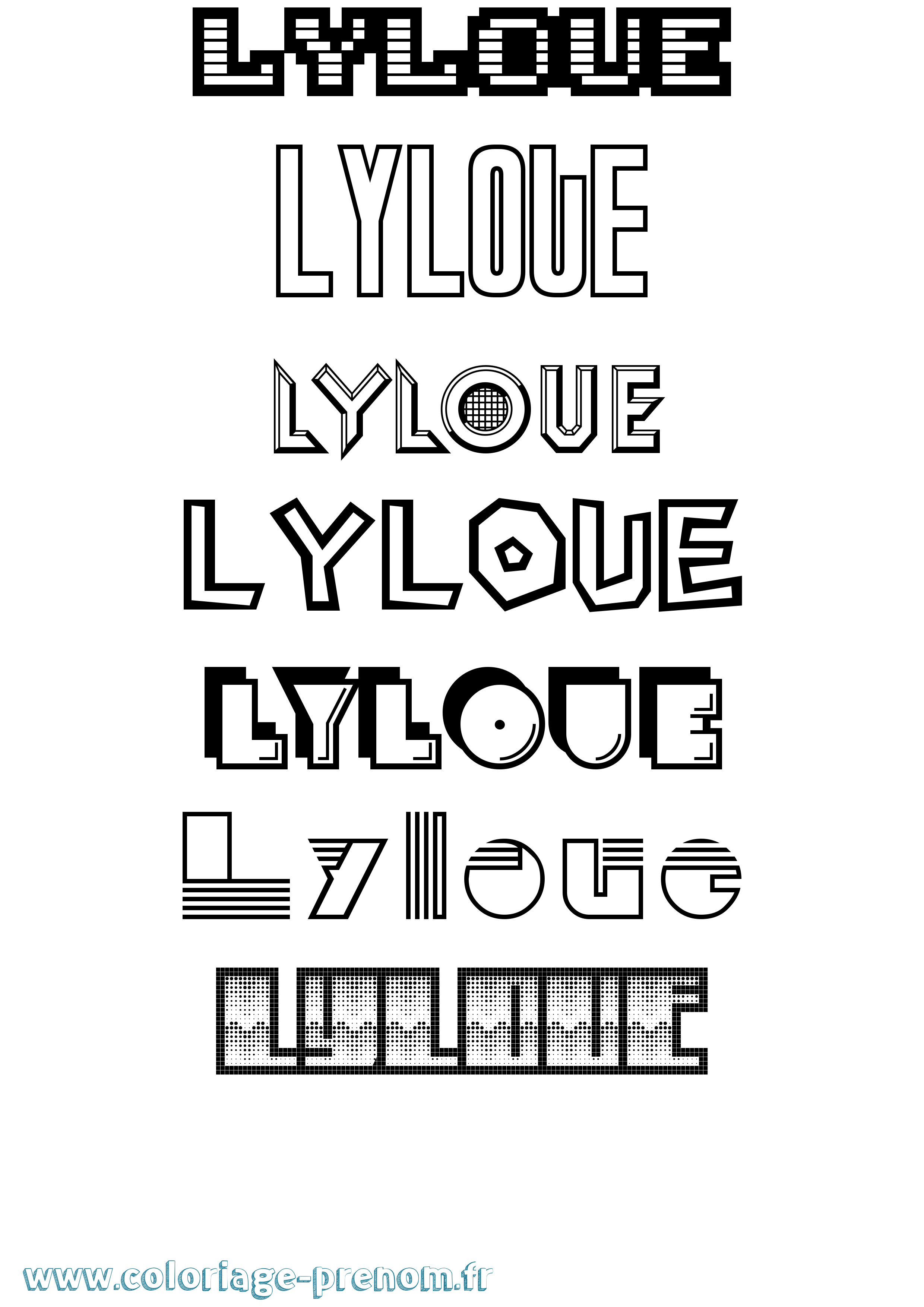 Coloriage Lyloue Jeux Vidéos Coloriage prénom Lyloue Jeux Vidéos