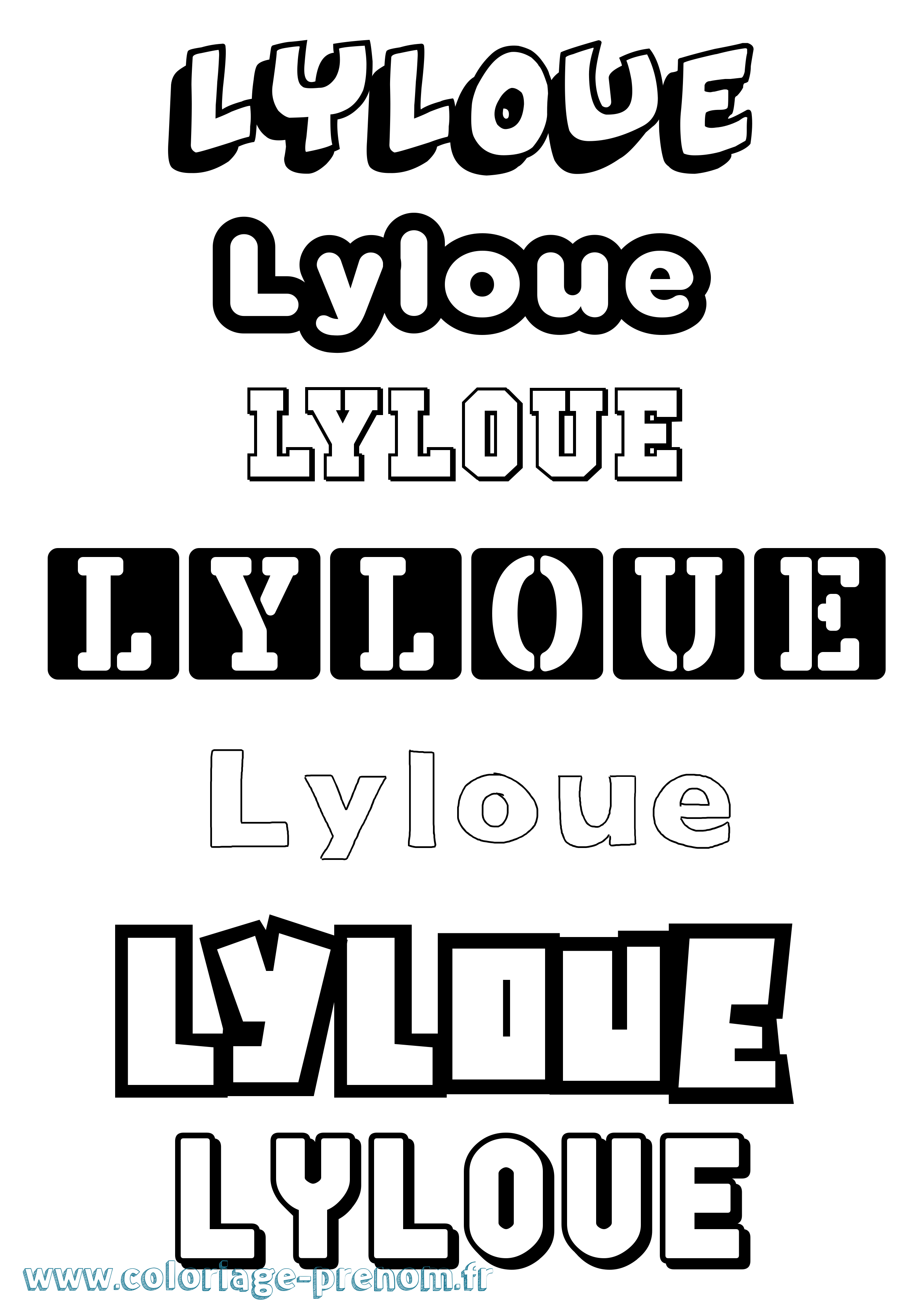 Coloriage Lyloue Simple Coloriage prénom Lyloue Simple