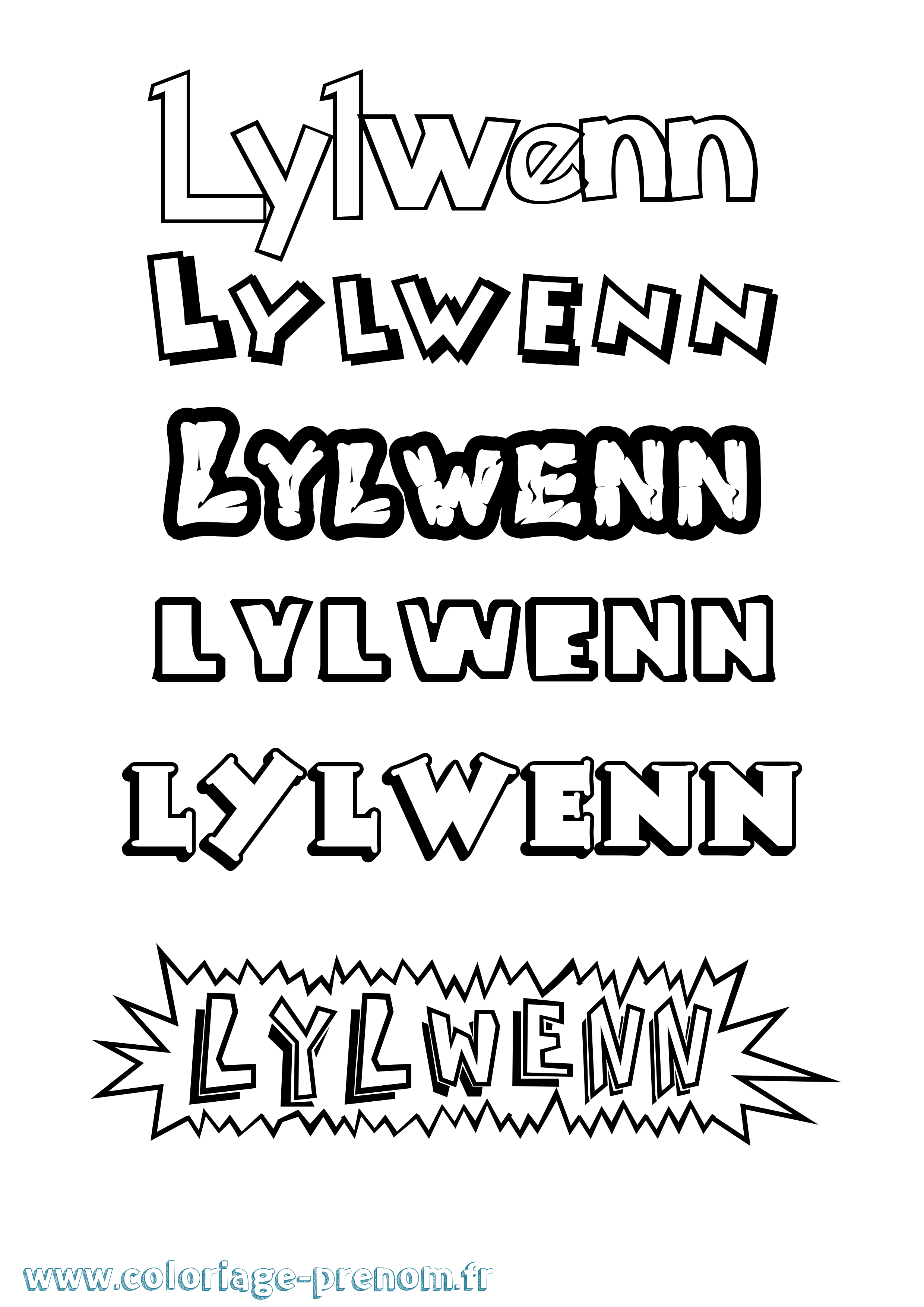 Coloriage Lylwenn Dessin Animé Coloriage prénom Lylwenn Dessin Animé