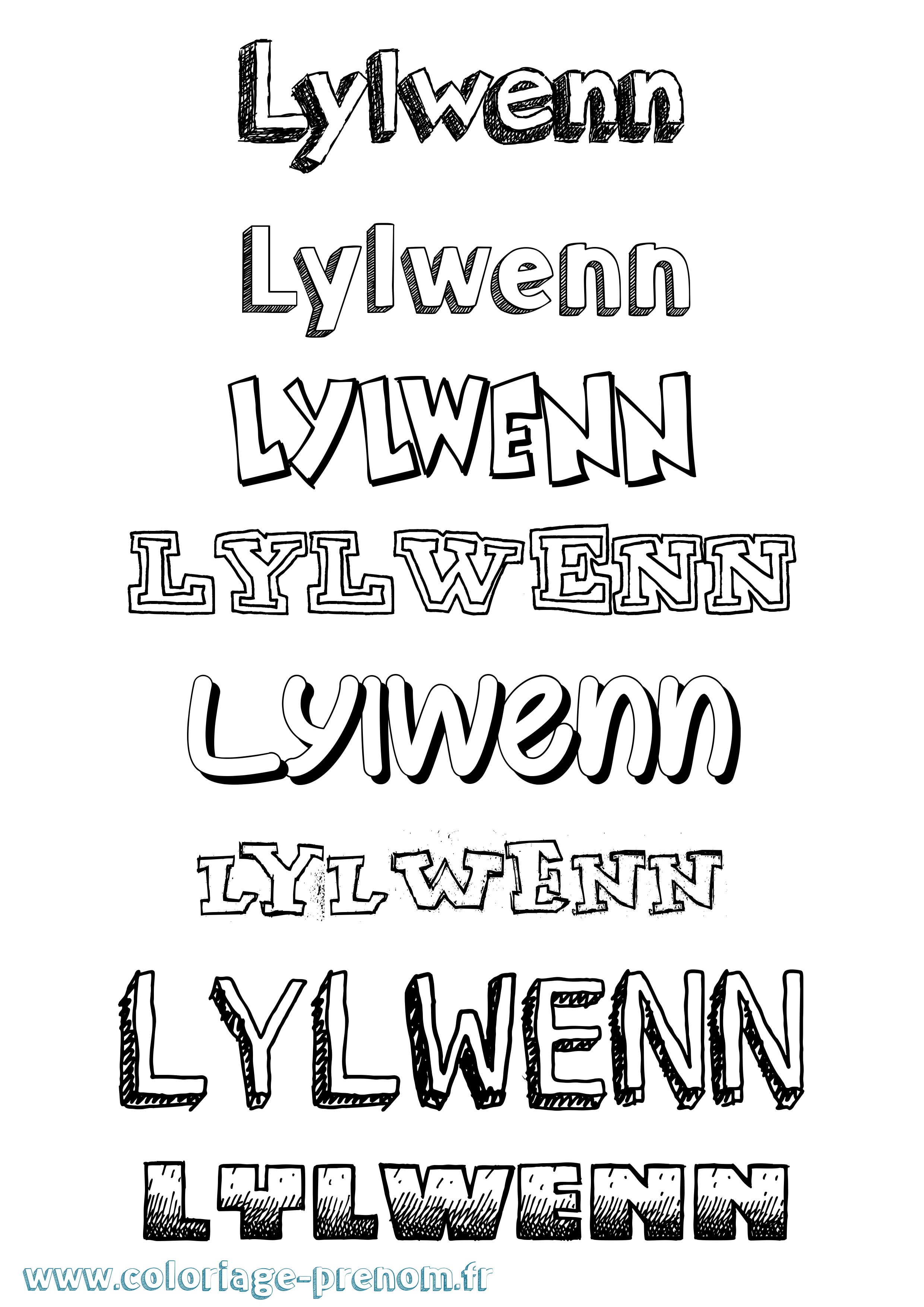 Coloriage Lylwenn Dessiné Coloriage prénom Lylwenn Dessiné