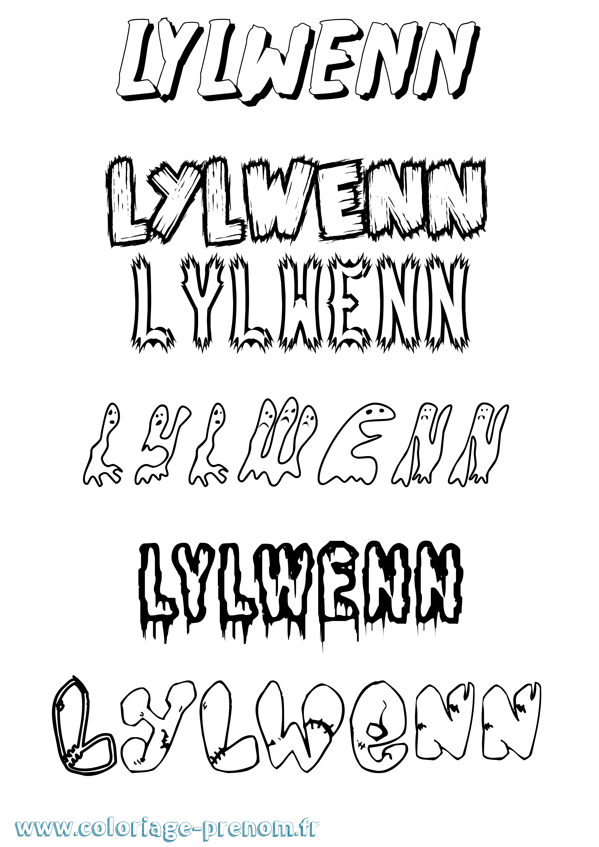 Coloriage Lylwenn Frisson Coloriage prénom Lylwenn Frisson