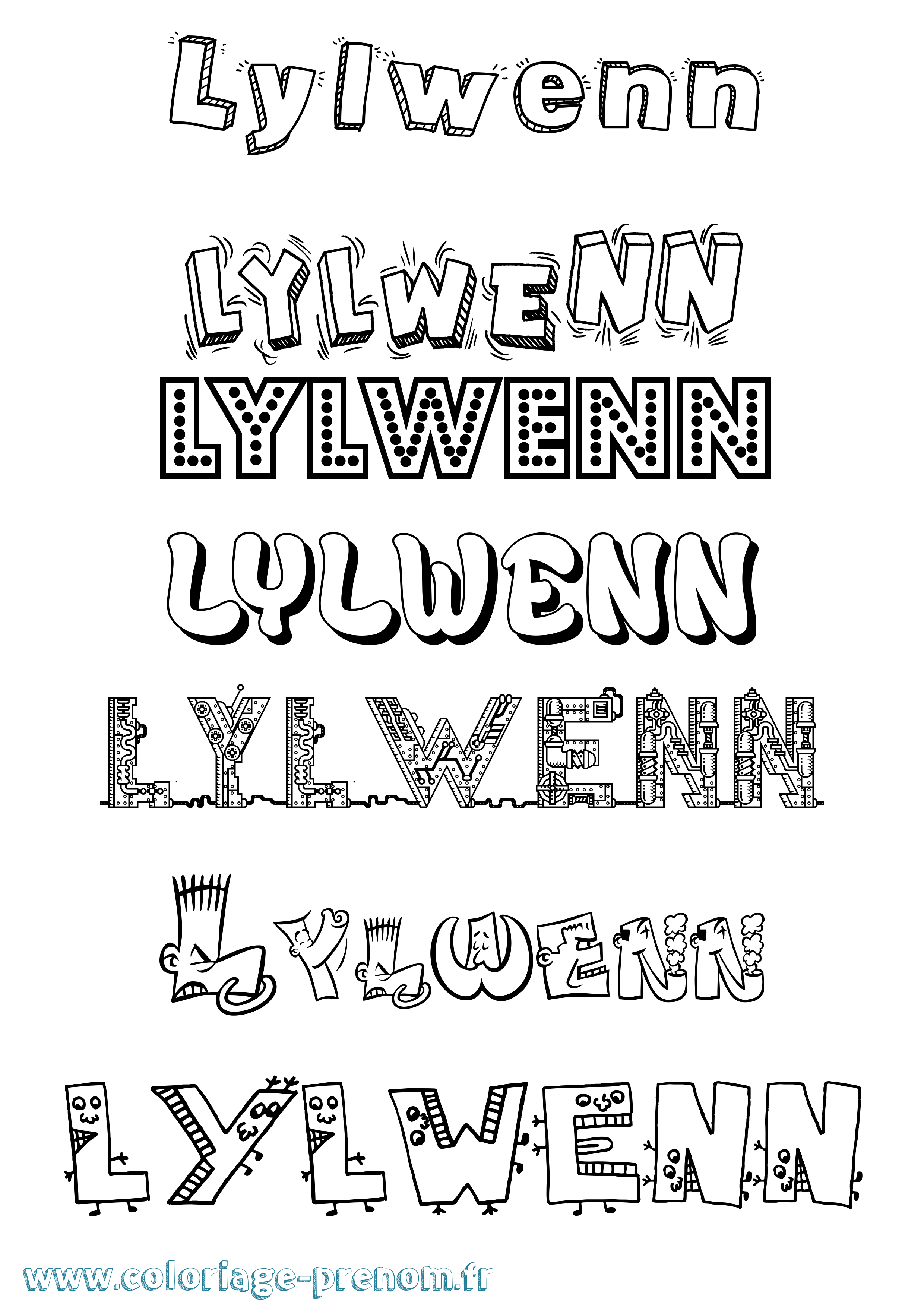 Coloriage Lylwenn Fun Coloriage prénom Lylwenn Fun