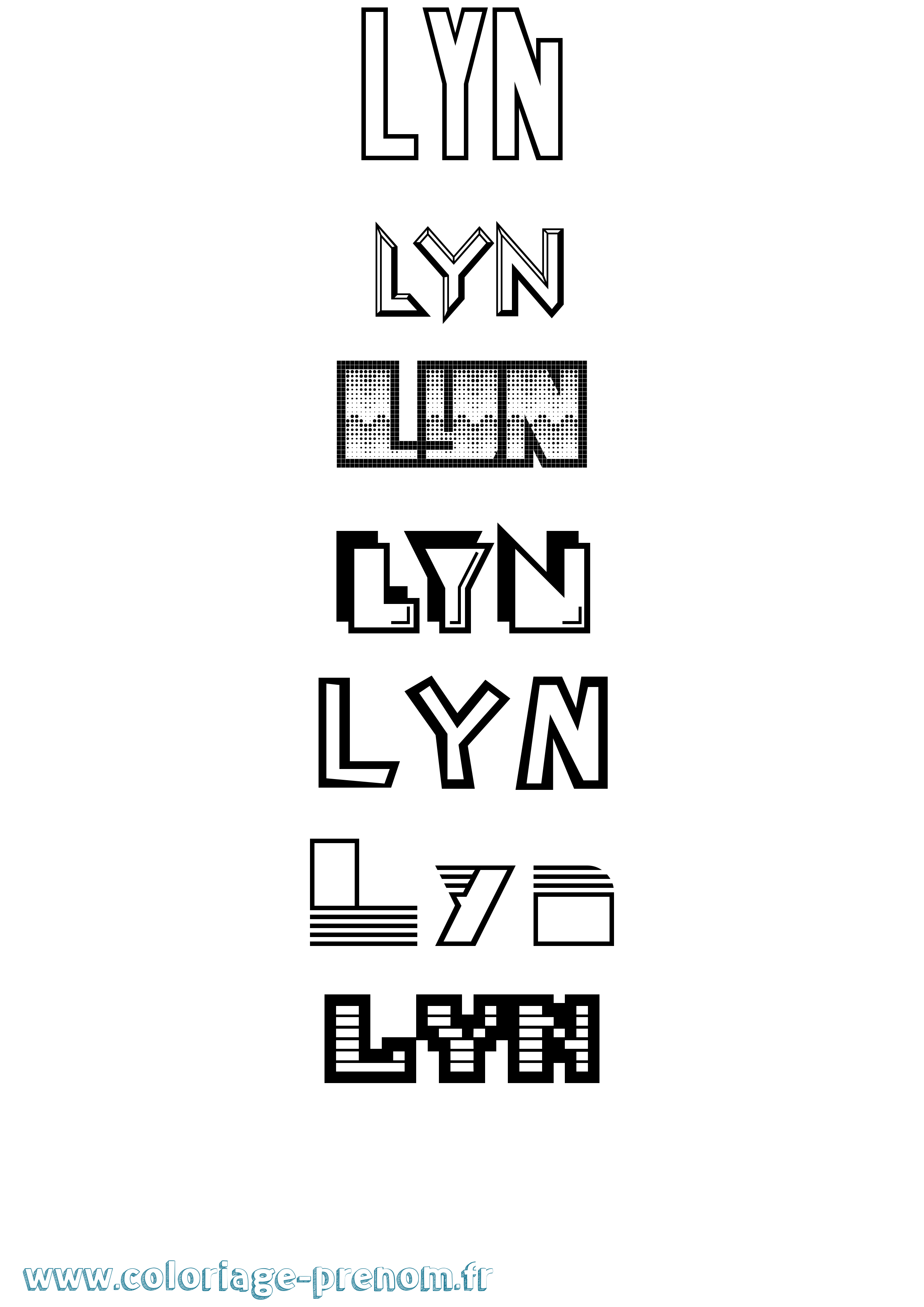 Coloriage Lyn Jeux Vidéos Coloriage prénom Lyn Jeux Vidéos