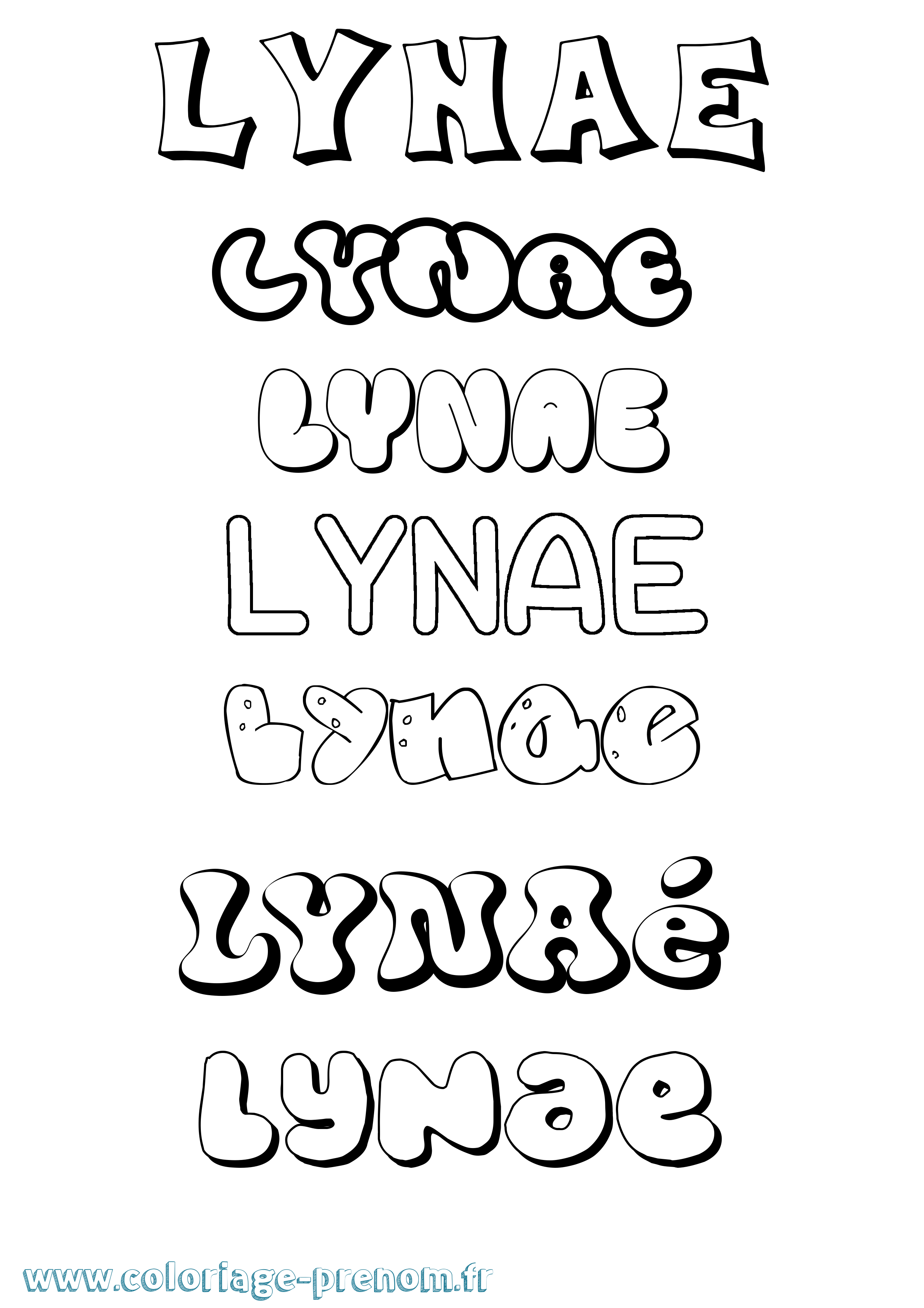 Coloriage Lynaé Bubble Coloriage prénom Lynaé Bubble